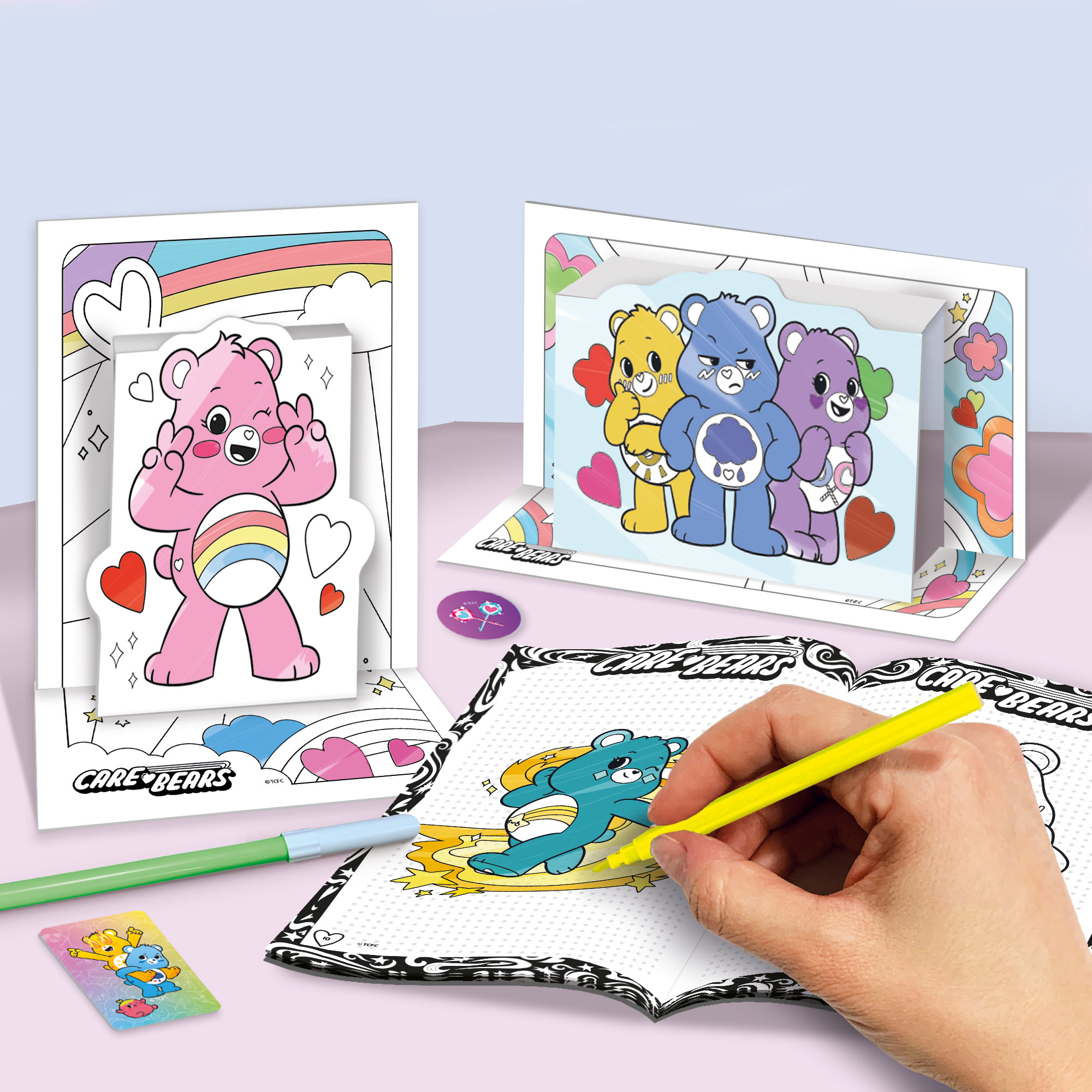 Lisciani Care Bears zainetto set disegno da colorare