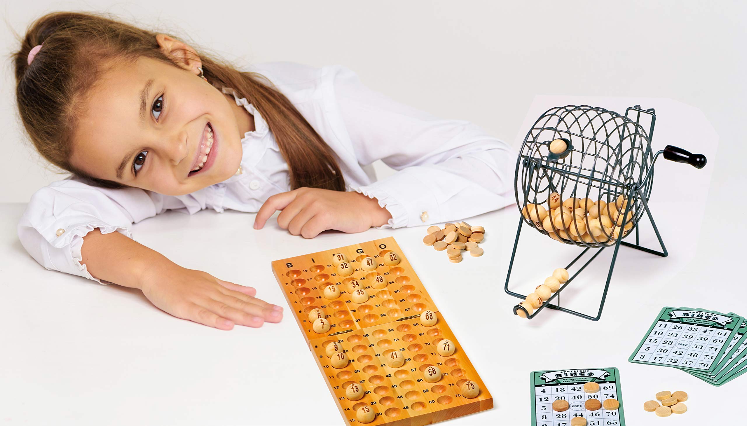 small foot Gioco di Bingo legno tamburo metallo 24 carte