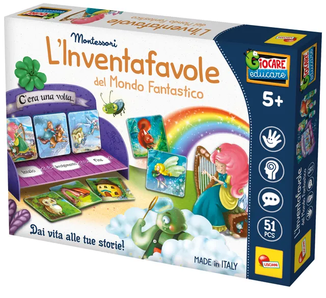 Lisciani Montessori L'Inventafavole Mondo Fantastico gioco carte