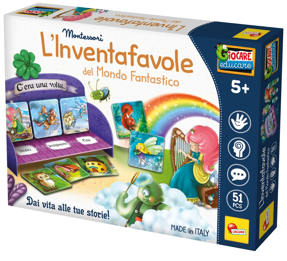Lisciani Montessori L'Inventafavole Mondo Fantastico gioco carte