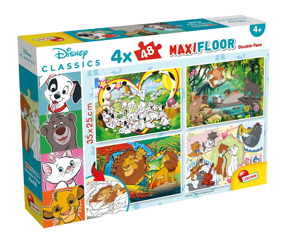 Lisciani Disney Maxifloor 4x48 puzzle bambini Classic Misto double-face