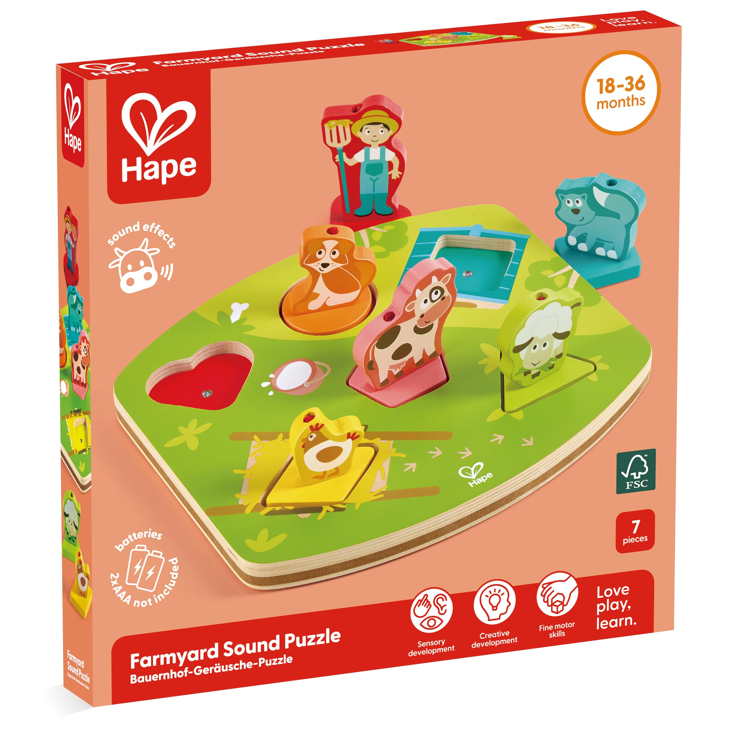 Hape E1614 puzzle legno bambini coordinazione oculo-manuale