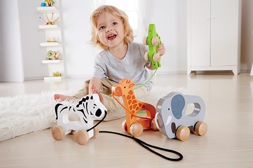 Hape Elefante da Trainare Gioco in Legno con Cordino 12 Mesi