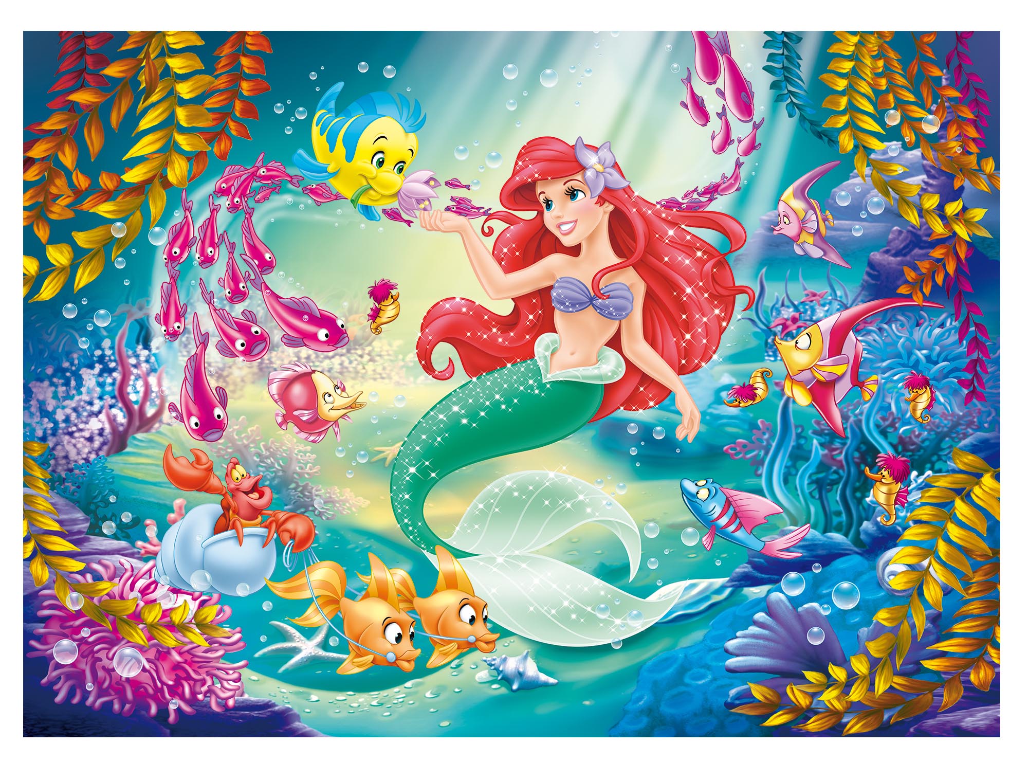 Lisciani Disney DF Plus 108 puzzle bambini Sirenetta double-face
