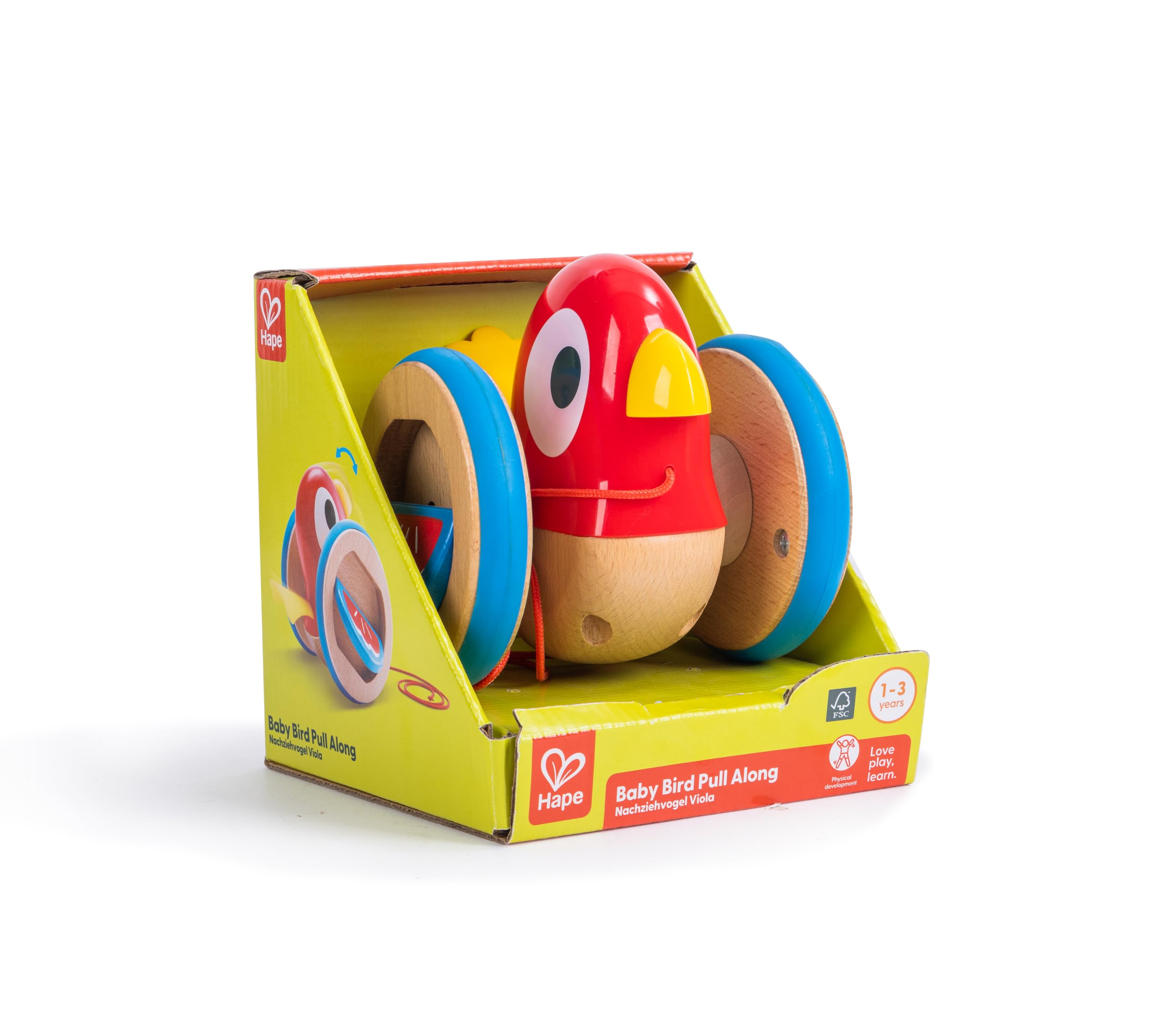 Hape E0360 Uccellino Spingi&Tira trainabile legno da 12 mesi