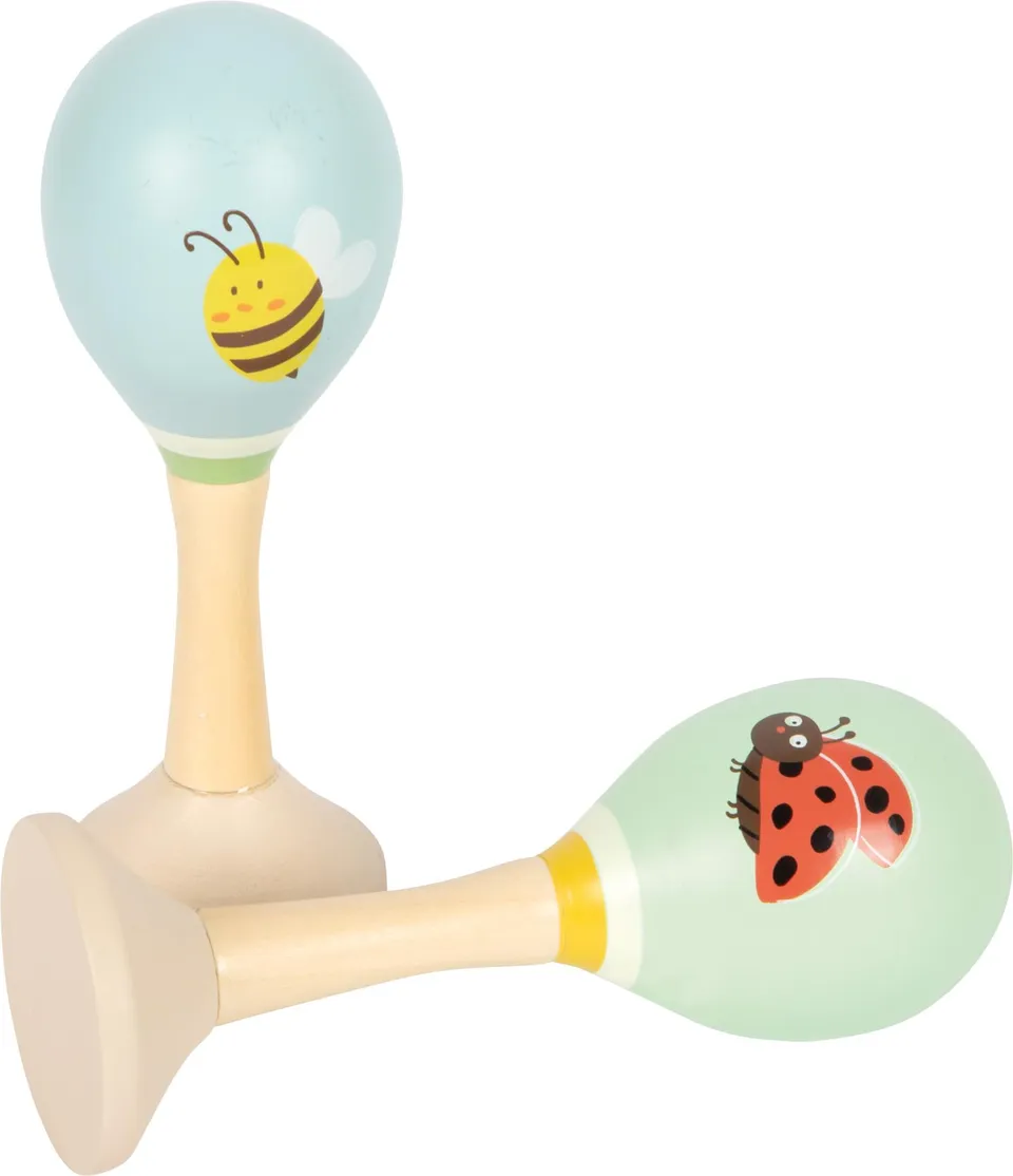 smallfoot Piccoli Amici 12726 maracas legno 2 pezzi animali