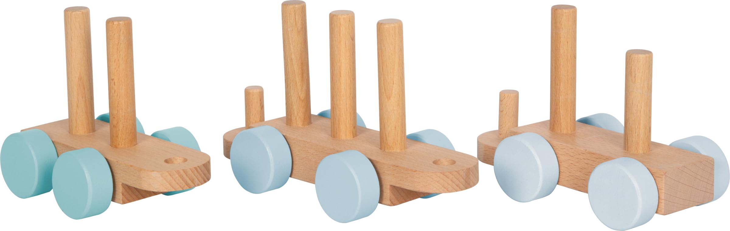 smallfoot Trenino 12695 trenino legno blu 14 pezzi impilabile