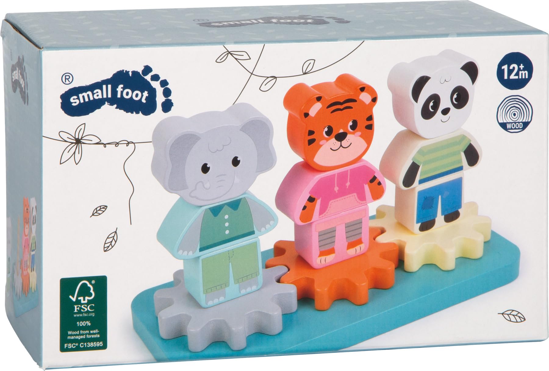 small foot Jungle Friends 12762 gioco impilare legno