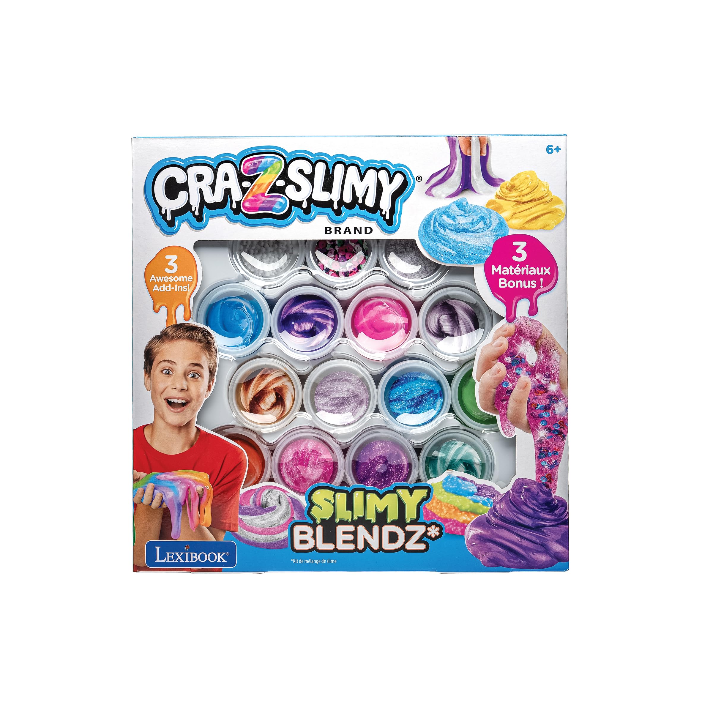 Lexibook CRSLIM4 kit slime 12 colori con glitter