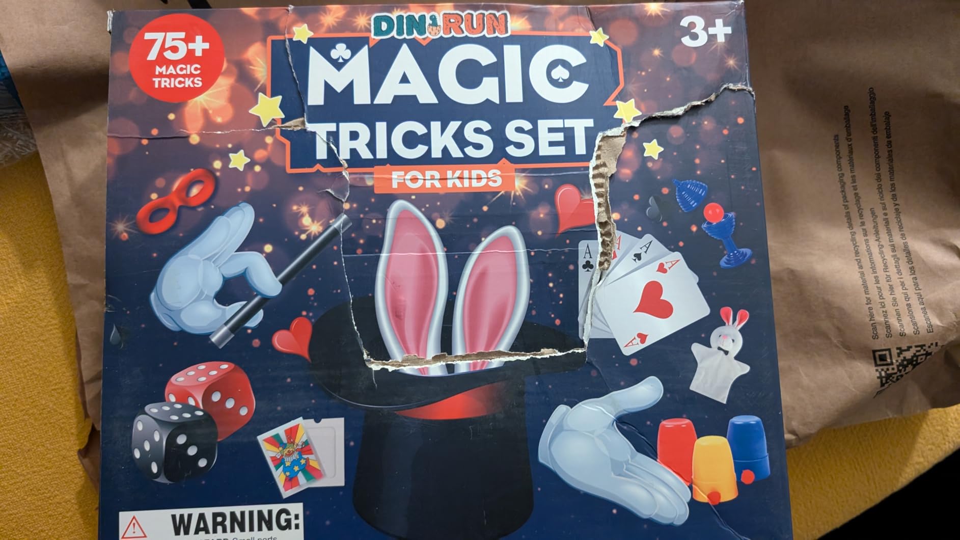 DINORUN set magia bambini cappello e bacchetta 24 pezzi