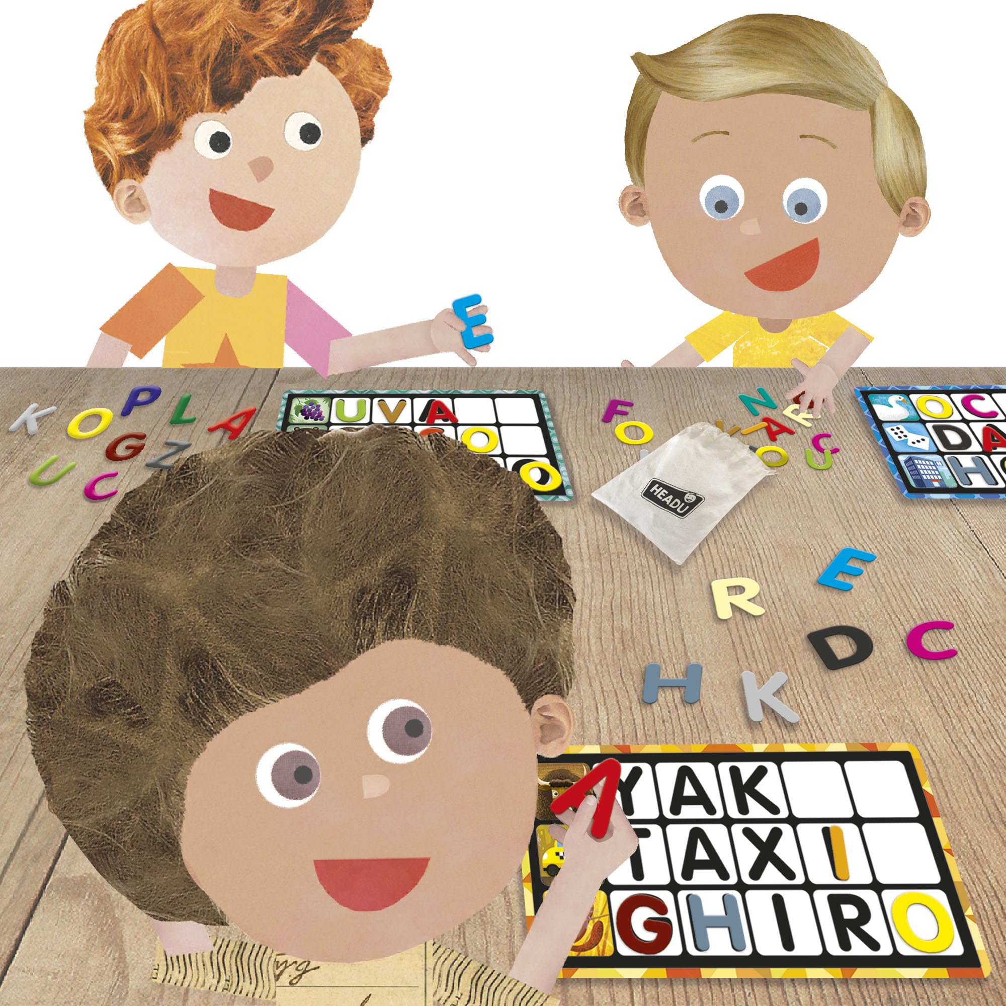 Headu Lettere e Parole tombola tattile 3-6 anni Montessori