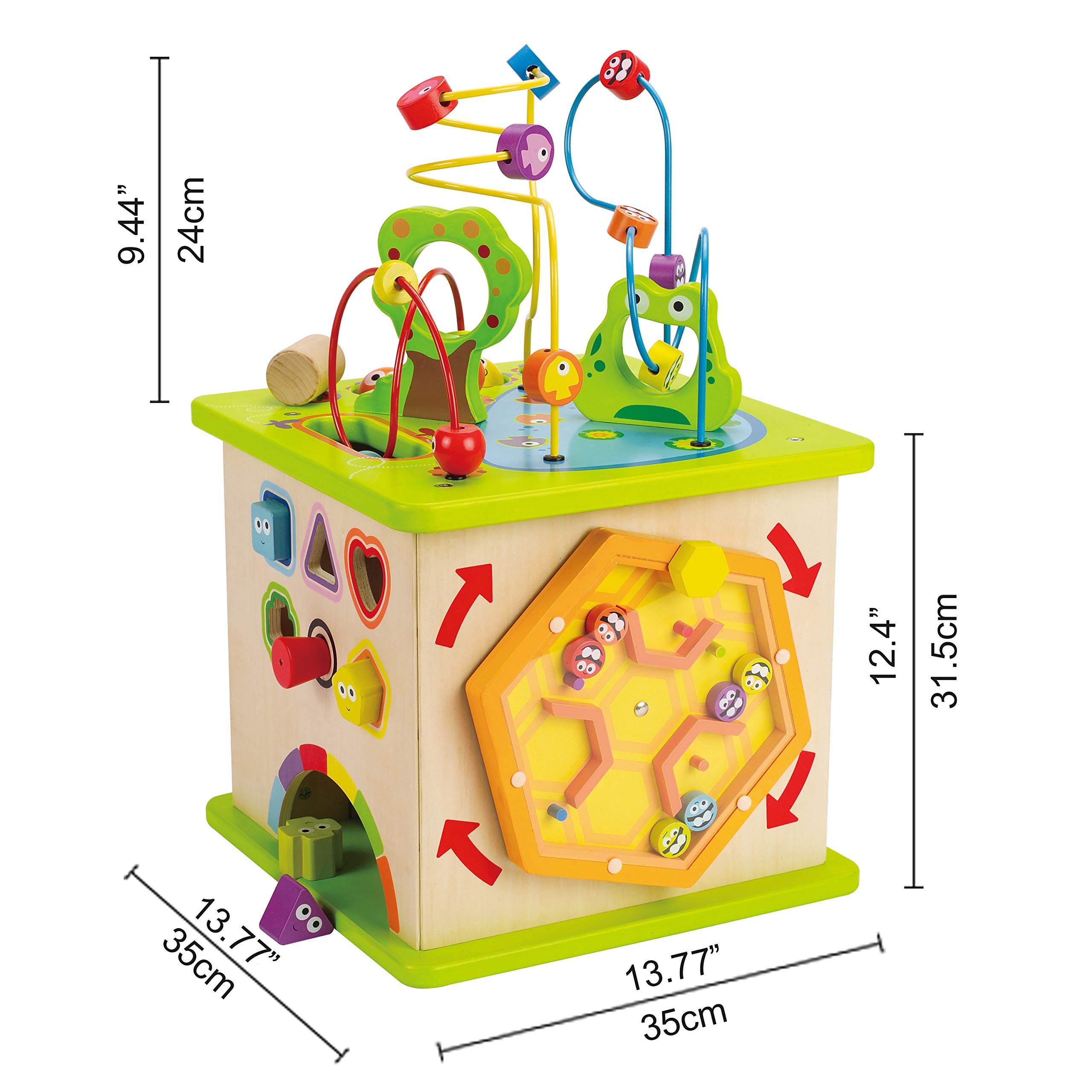 Hape Cubo Multiattività cubo legno 5 facce gioco 12 mesi