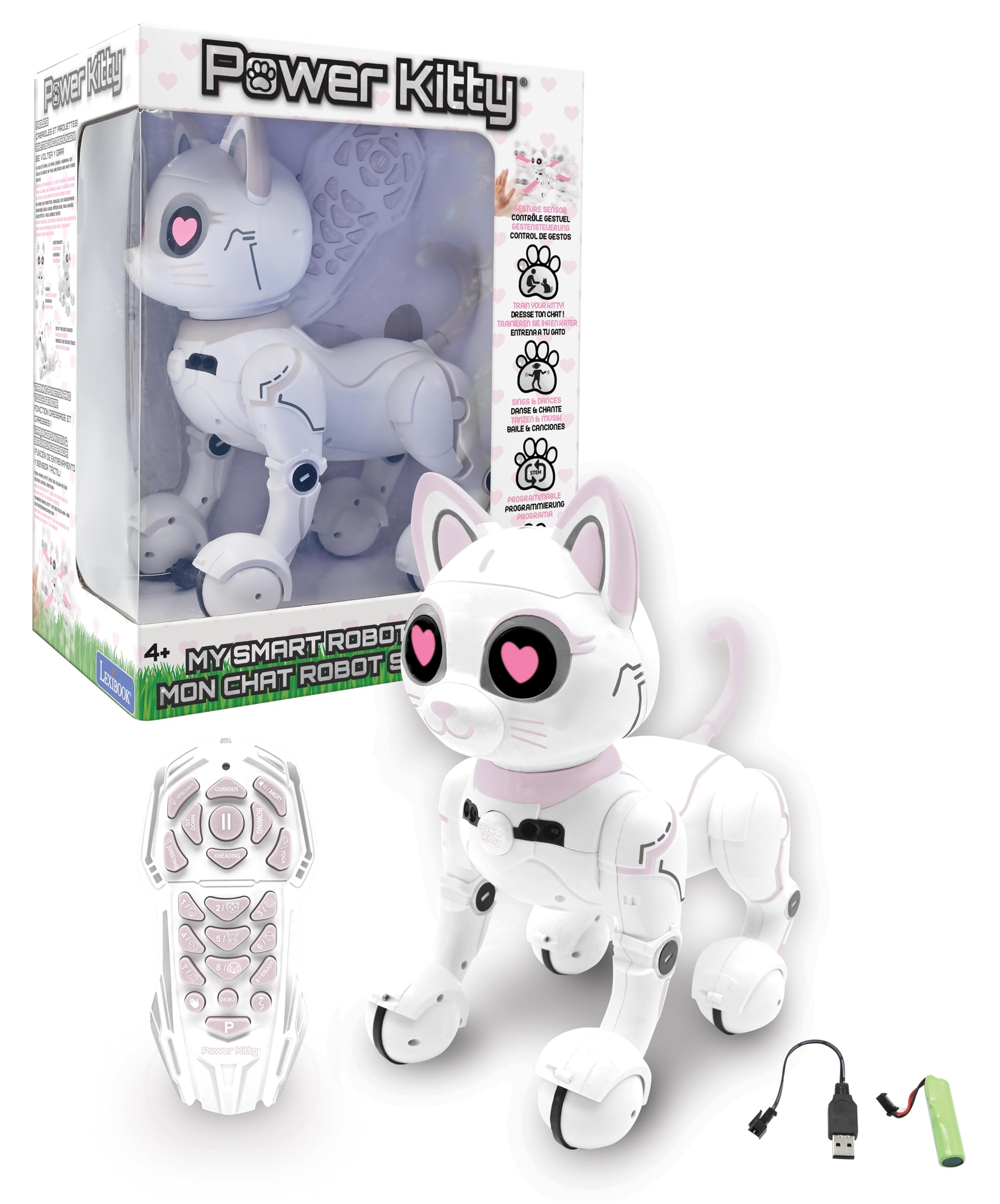 Lexibook Power Kitty KITTY01LXB gatto robot bianco/rosa programmabile