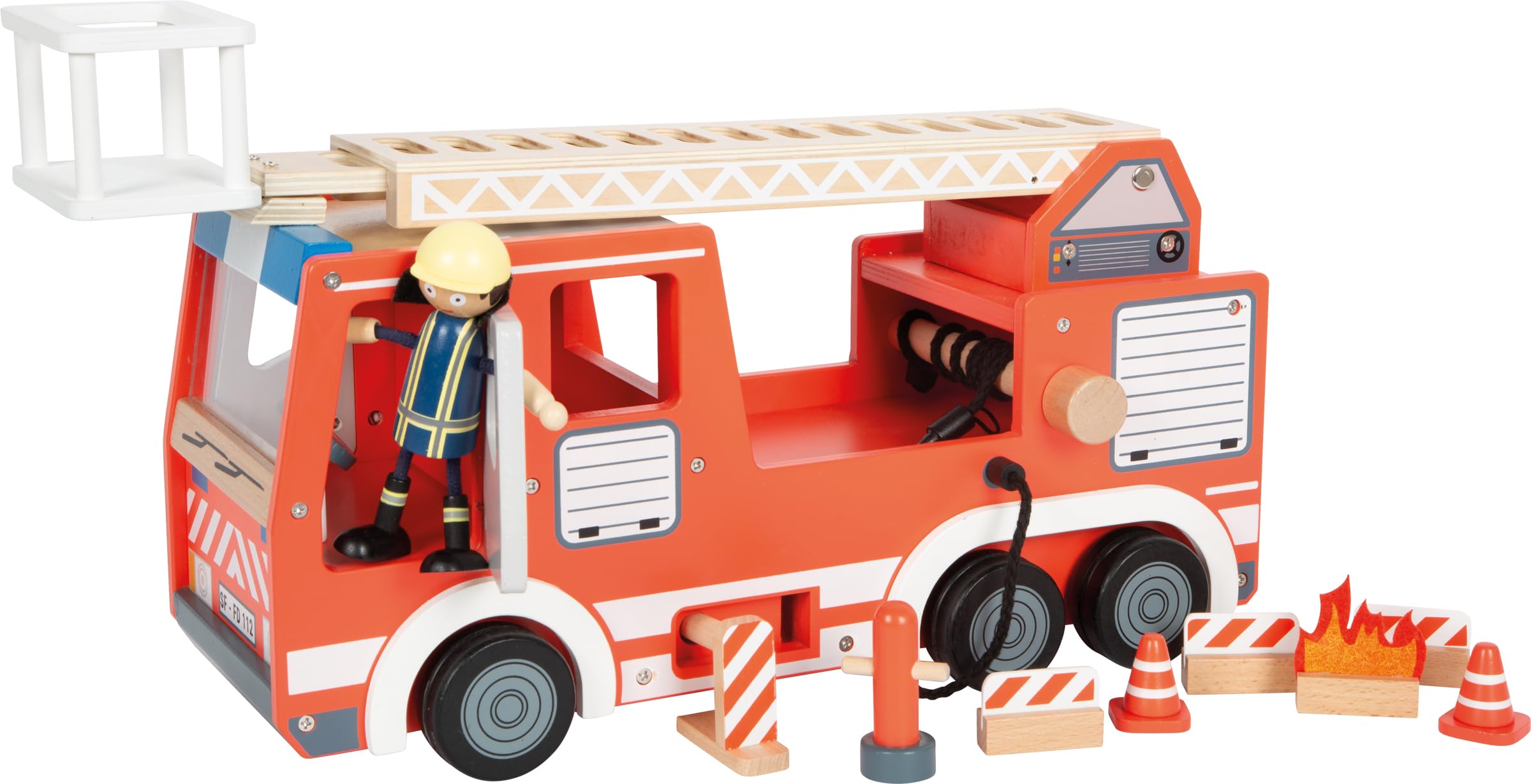 smallfoot Auto Vigili del Fuoco camion pompieri legno scala