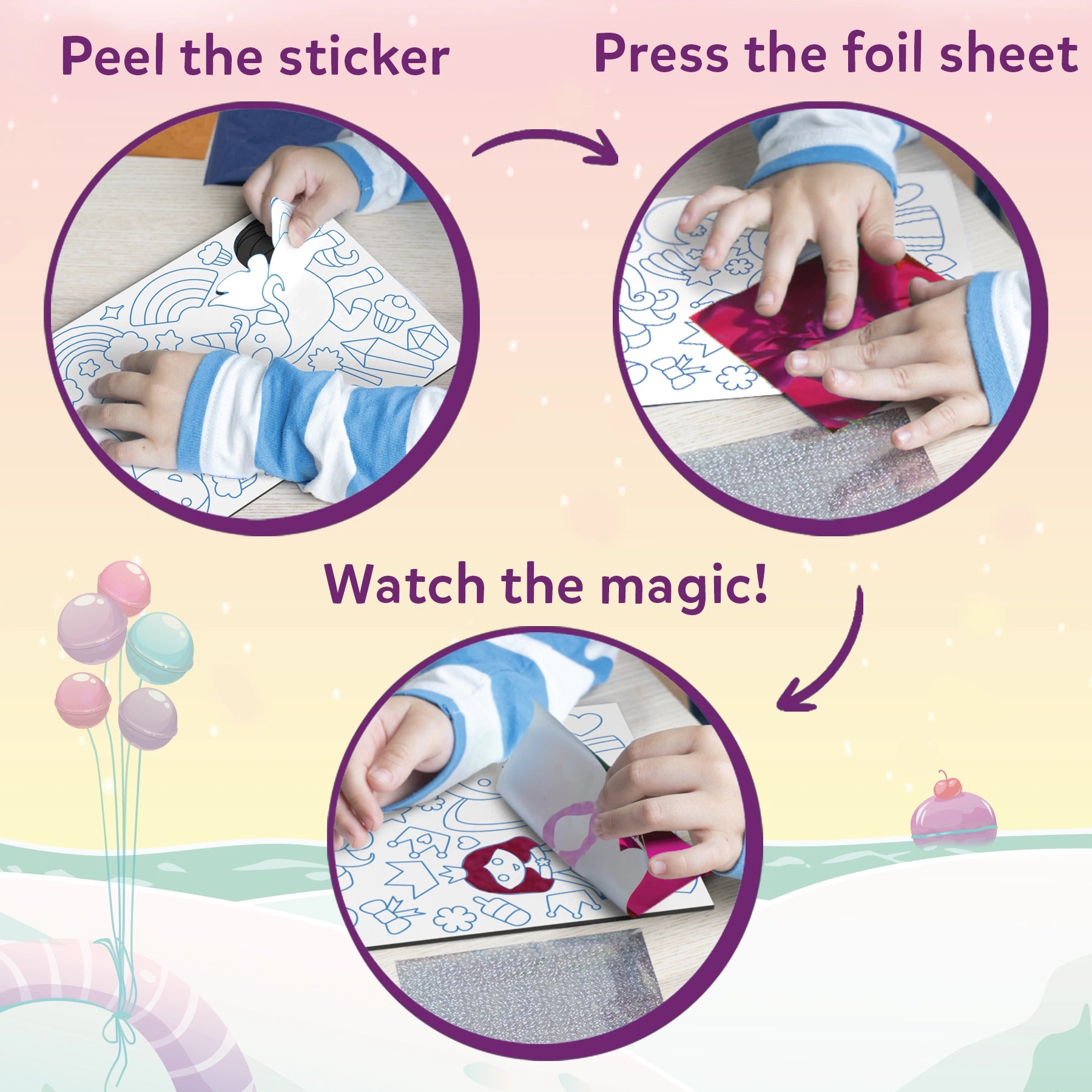Skillmatics Foil Fun Unicorn Princess kit arte foil 4-9 anni