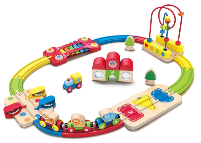 Hape E3826 Arcobaleno pista treno legno musicale