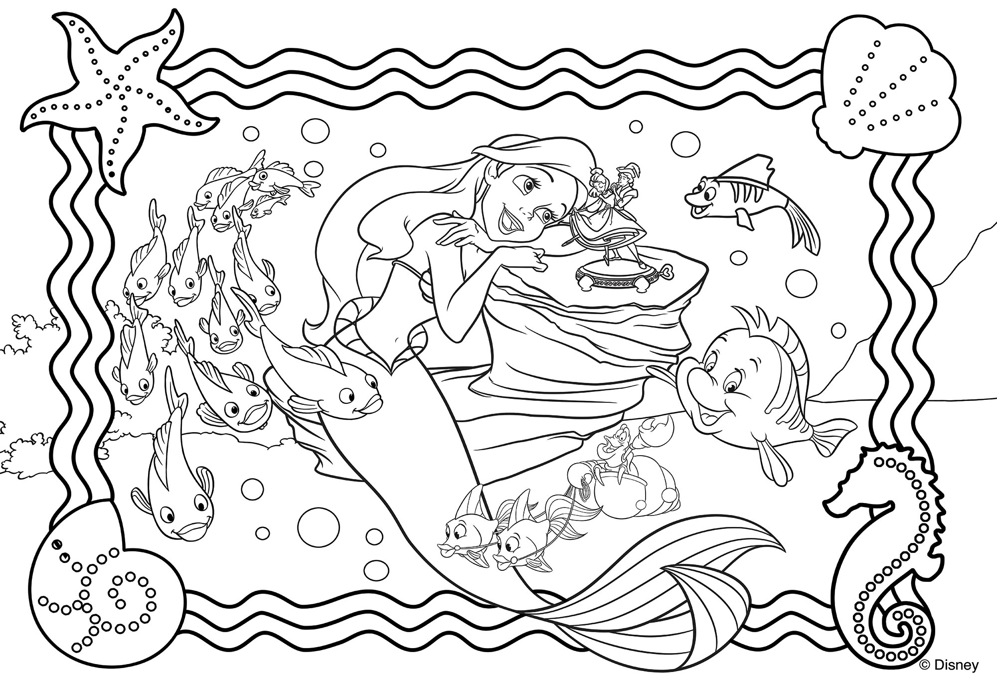 Lisciani Disney DF Plus 250 puzzle bambini Ariel double-face