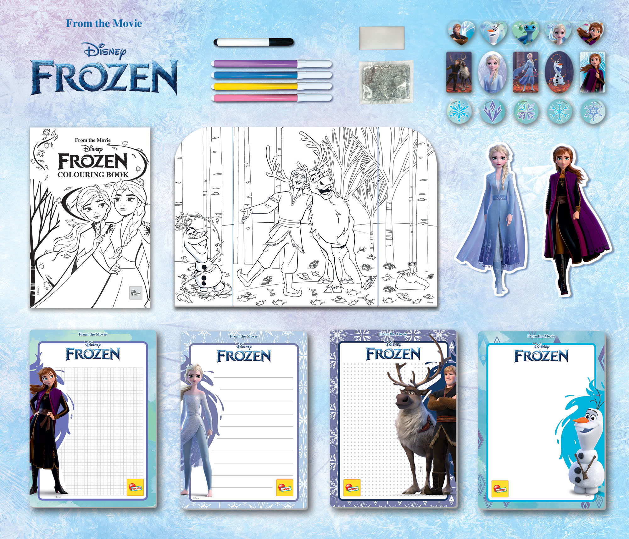 Lisciani Frozen zainetto scuola disegno Colouring Drawing