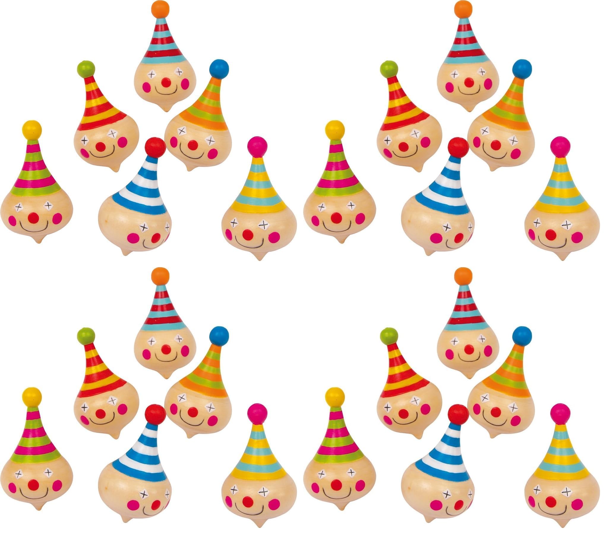 smallfoot Trottole Clown trottola legno set 6 pezzi 3 anni
