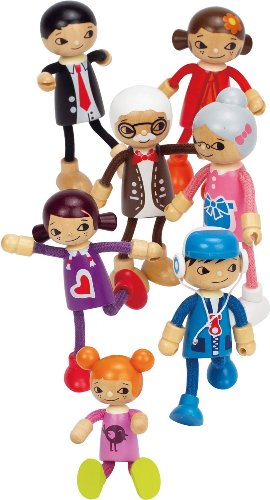 Hape Famiglia Moderna Papà Bambola in Legno con Arti Flessibili