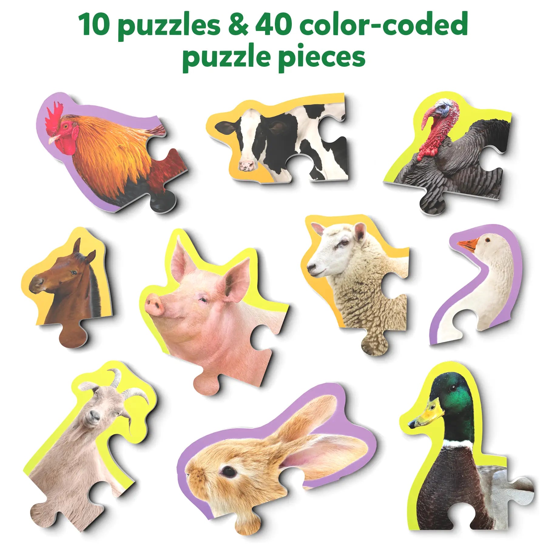 Skillmatics Step by Step Puzzle Farm Animals puzzle 3 anni