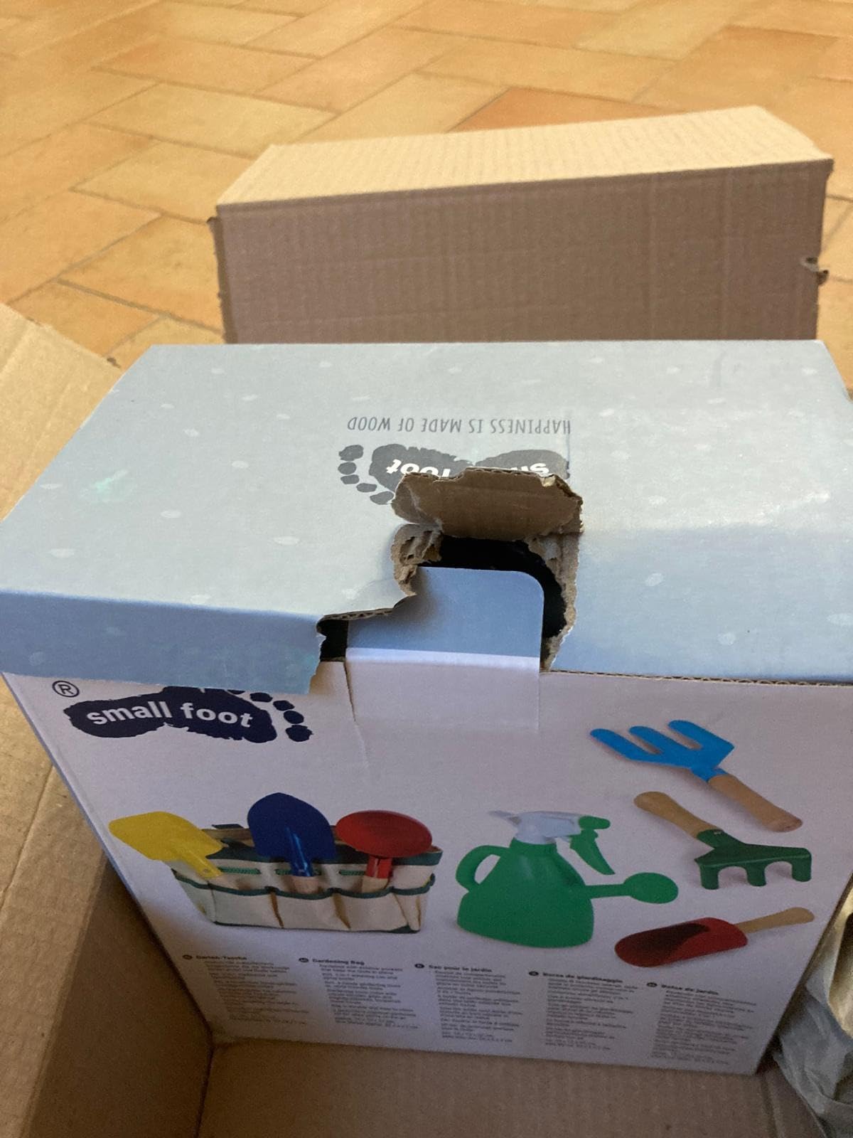 smallfoot 1710 borsa giardinaggio bambini attrezzi legno 3 anni