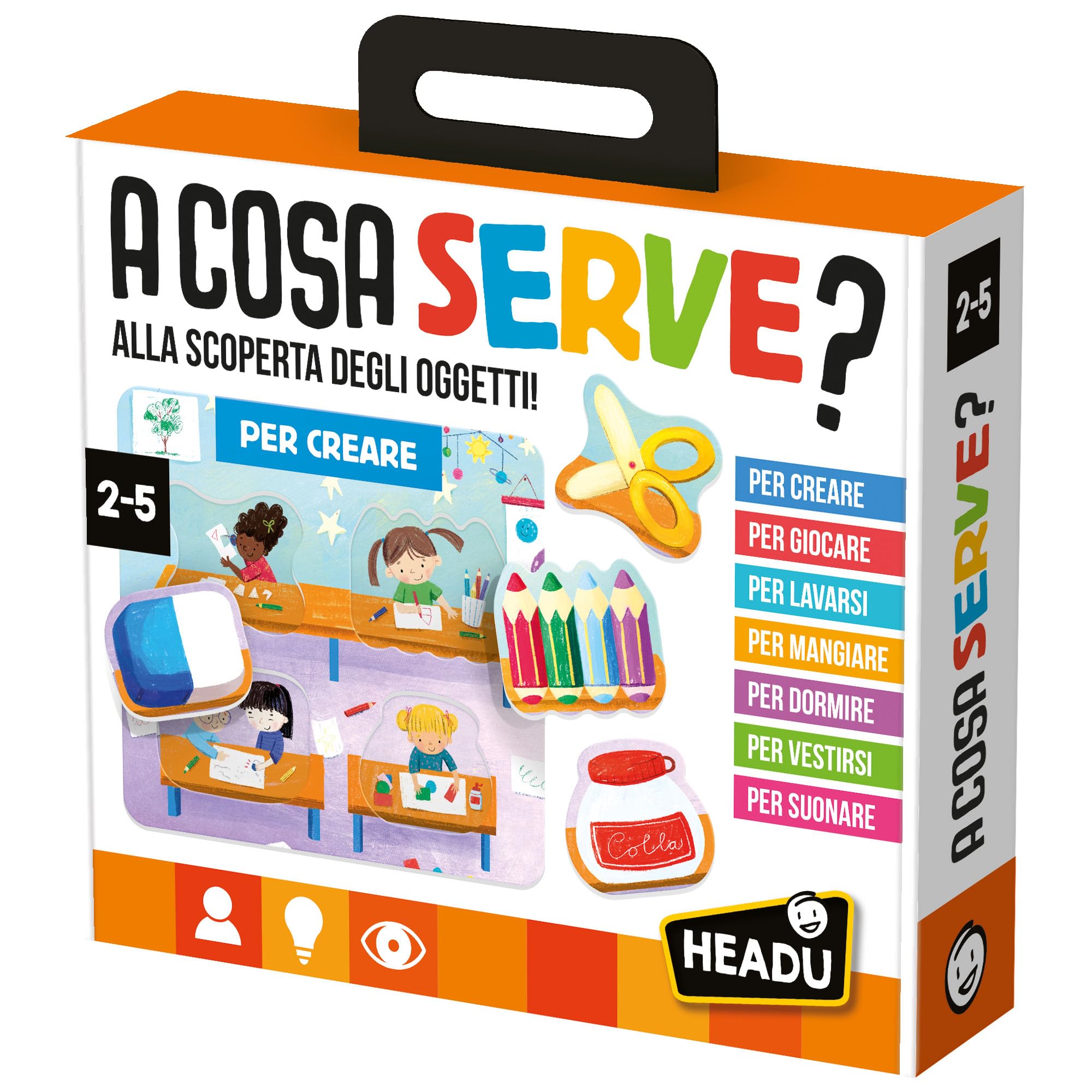 Headu A Cosa Serve gioco scoperta oggetti 2-5 anni autonomia
