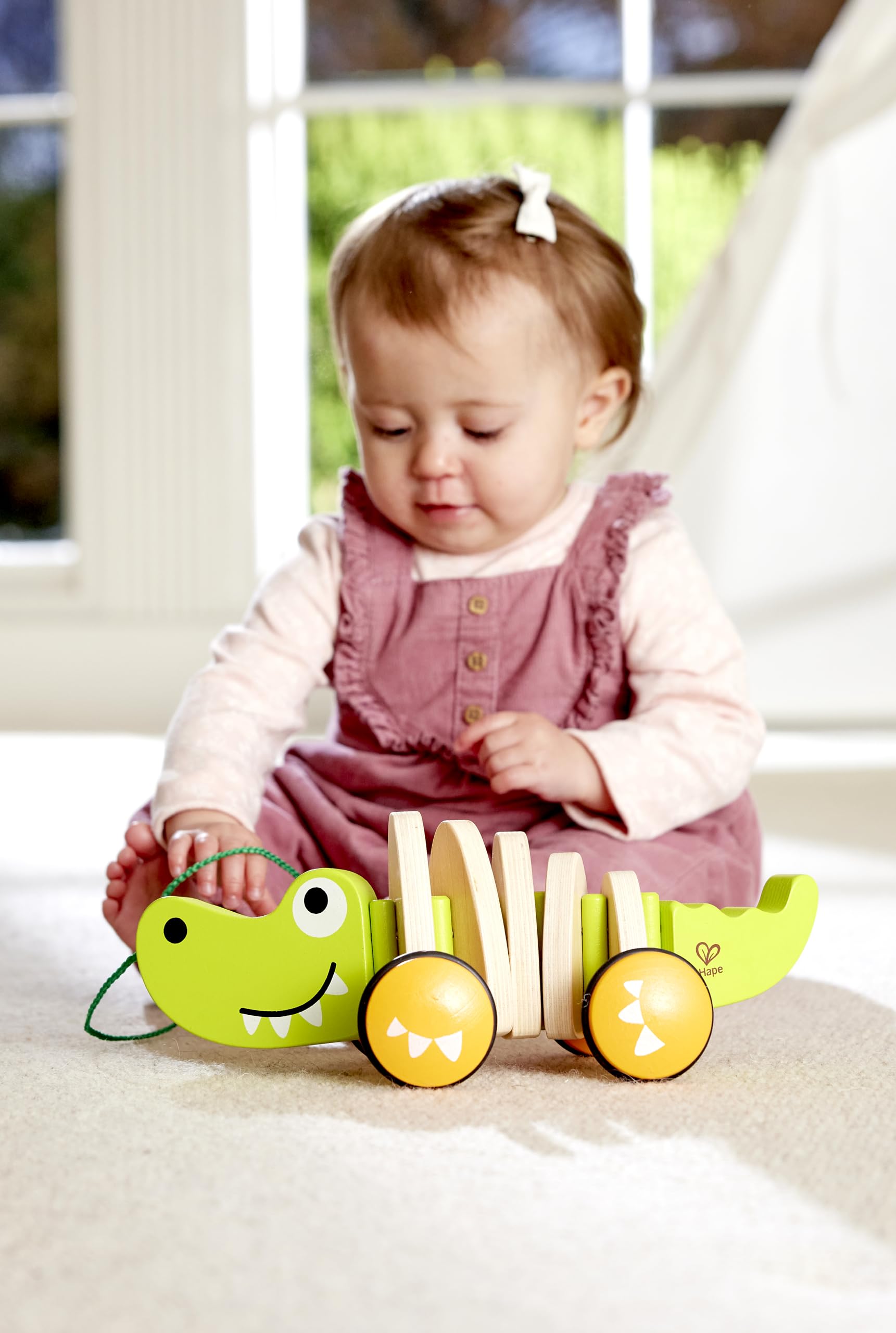 Hape E0348 Coccodrillo gioco trainabile in legno
