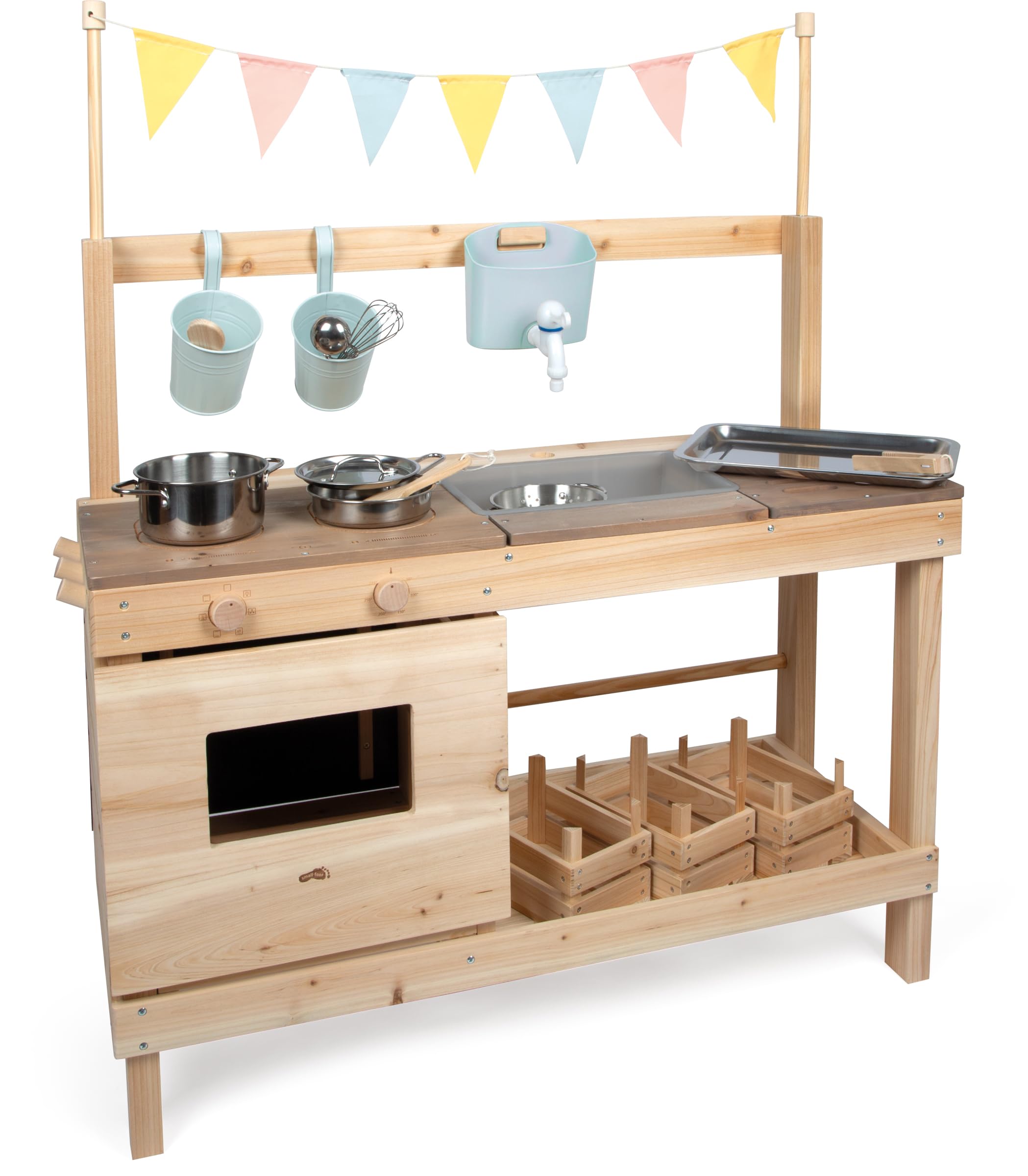 smallfoot 1710 borsa giardinaggio bambini attrezzi legno 3 anni