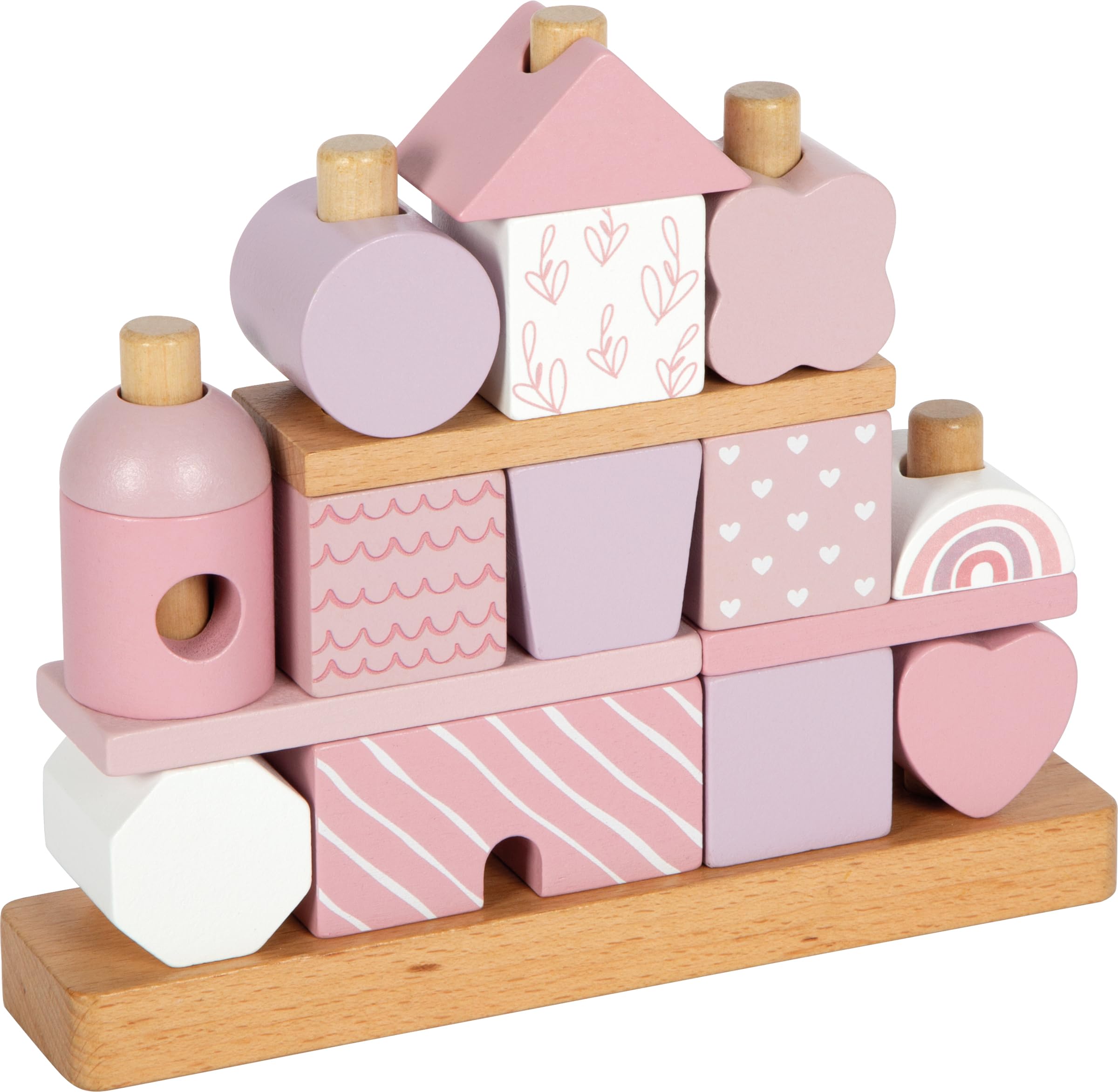 small foot Casa rosa gioco costruzioni legno 18 pezzi