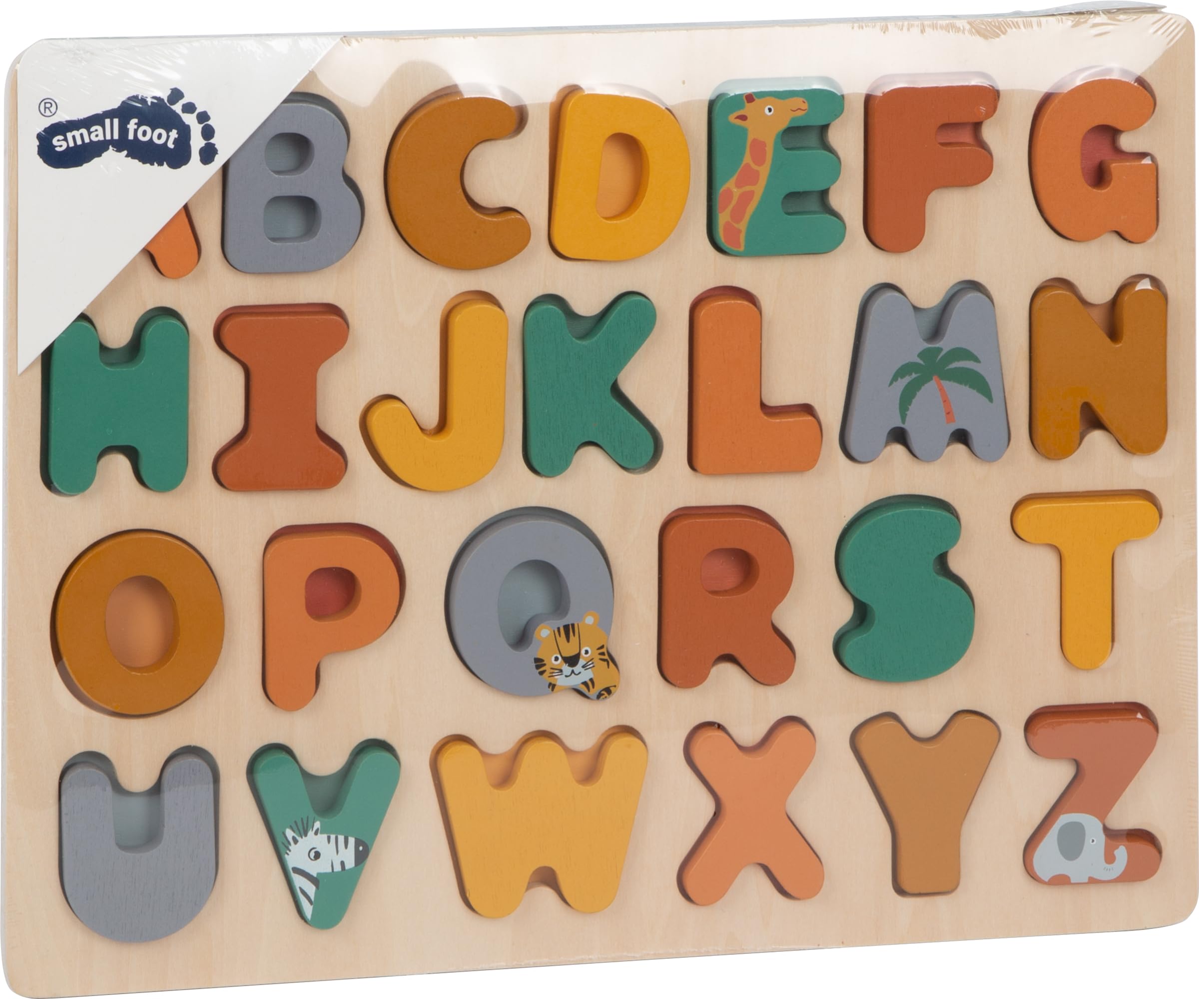 smallfoot 11703 Safari puzzle ABC legno 26 lettere