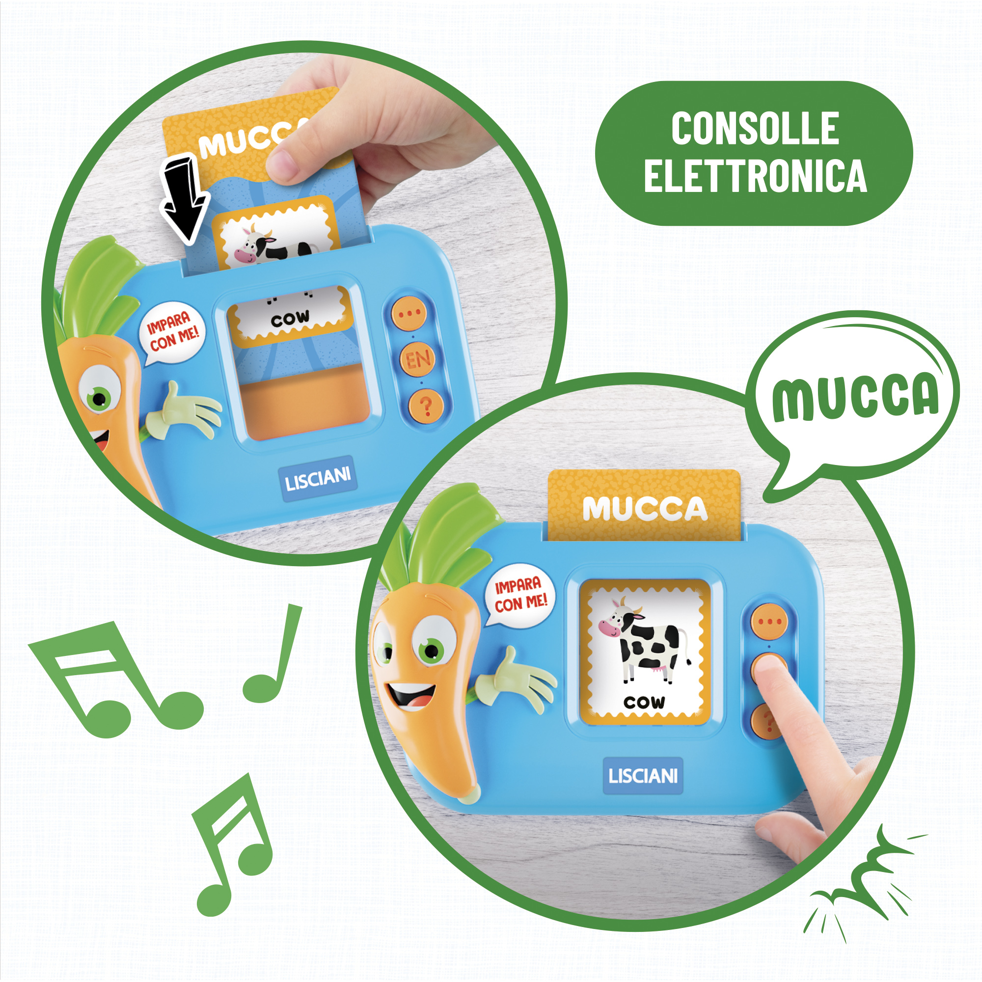 Lisciani Carotina Carte Parlanti gioco parole bilingue