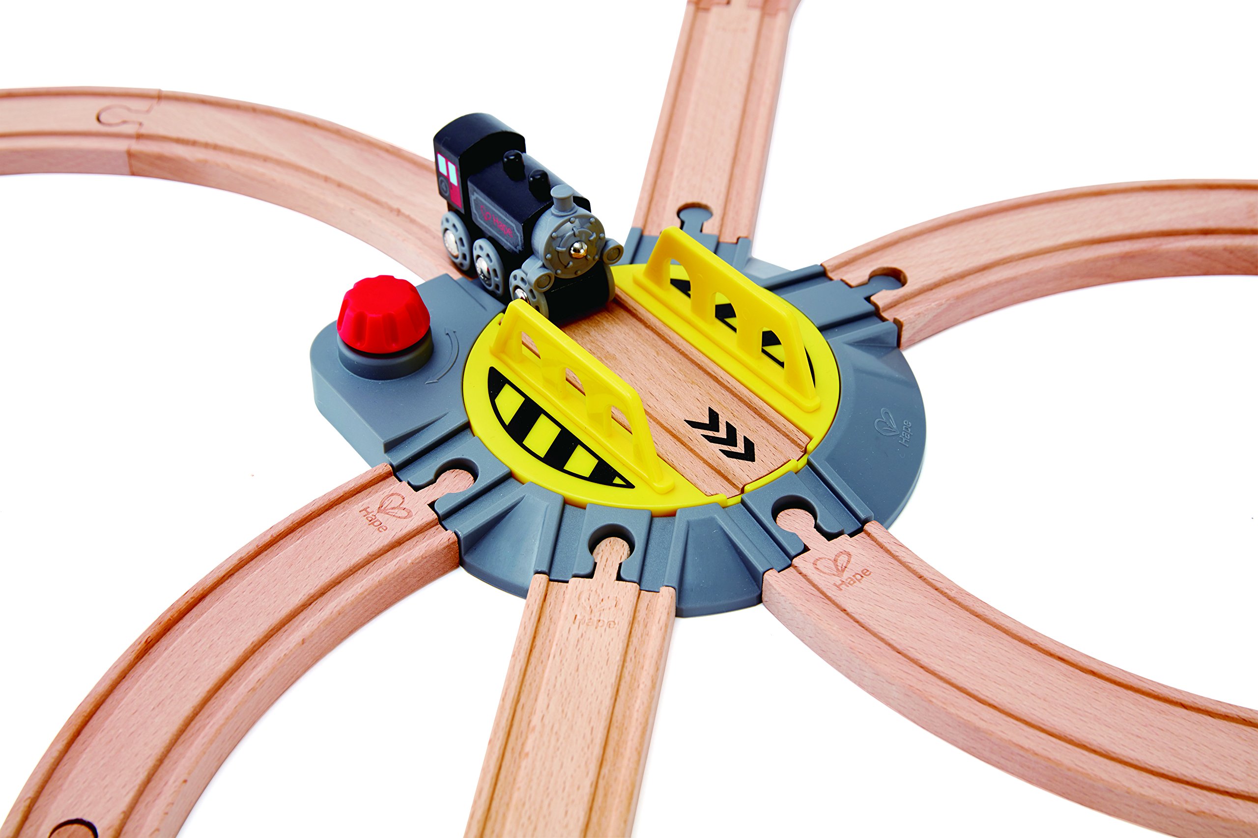 Hape piattaforma girevole trenini legno 6 direzioni manopola