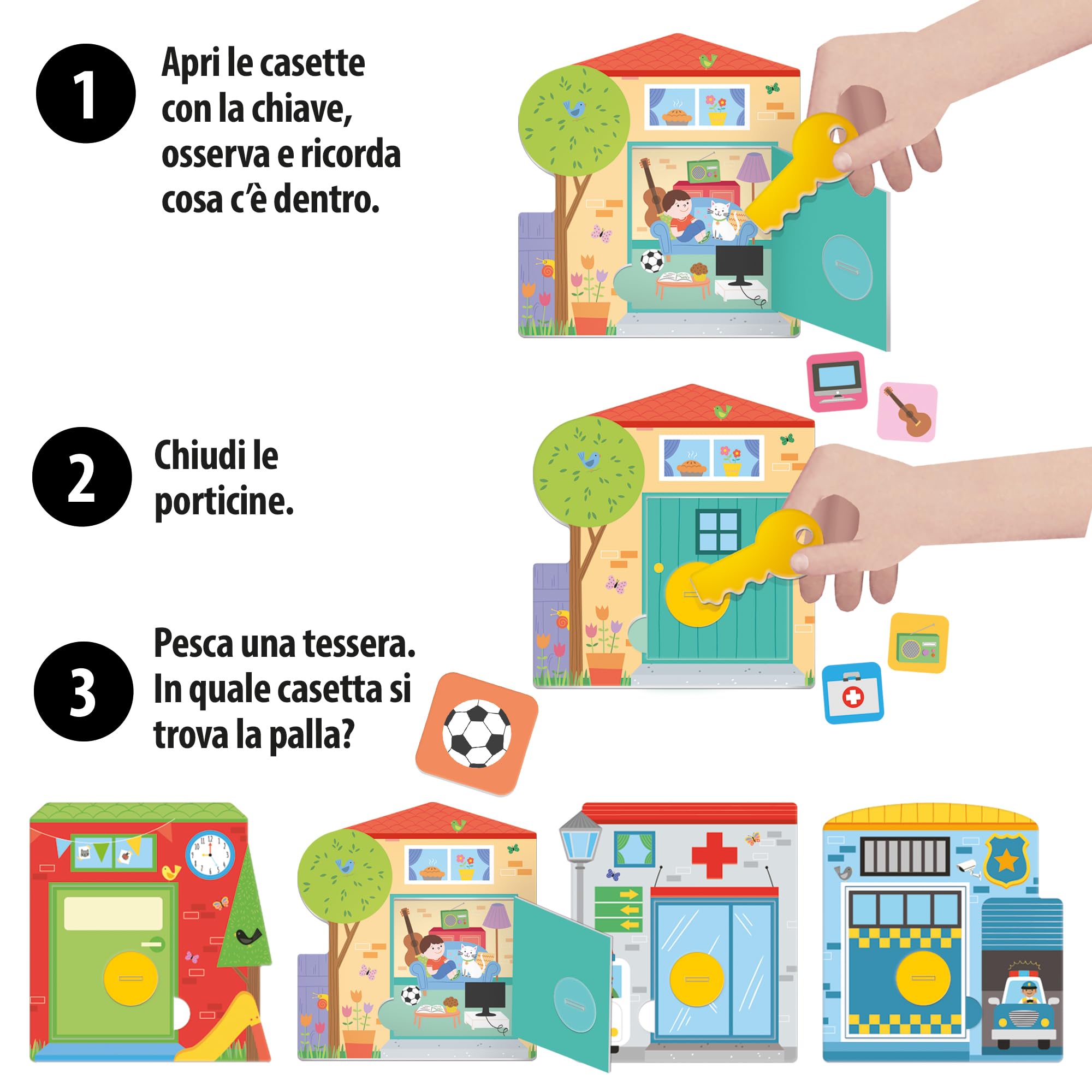 Headu Cerca Apri e Trova gioco memoria 2-5 anni con chiave