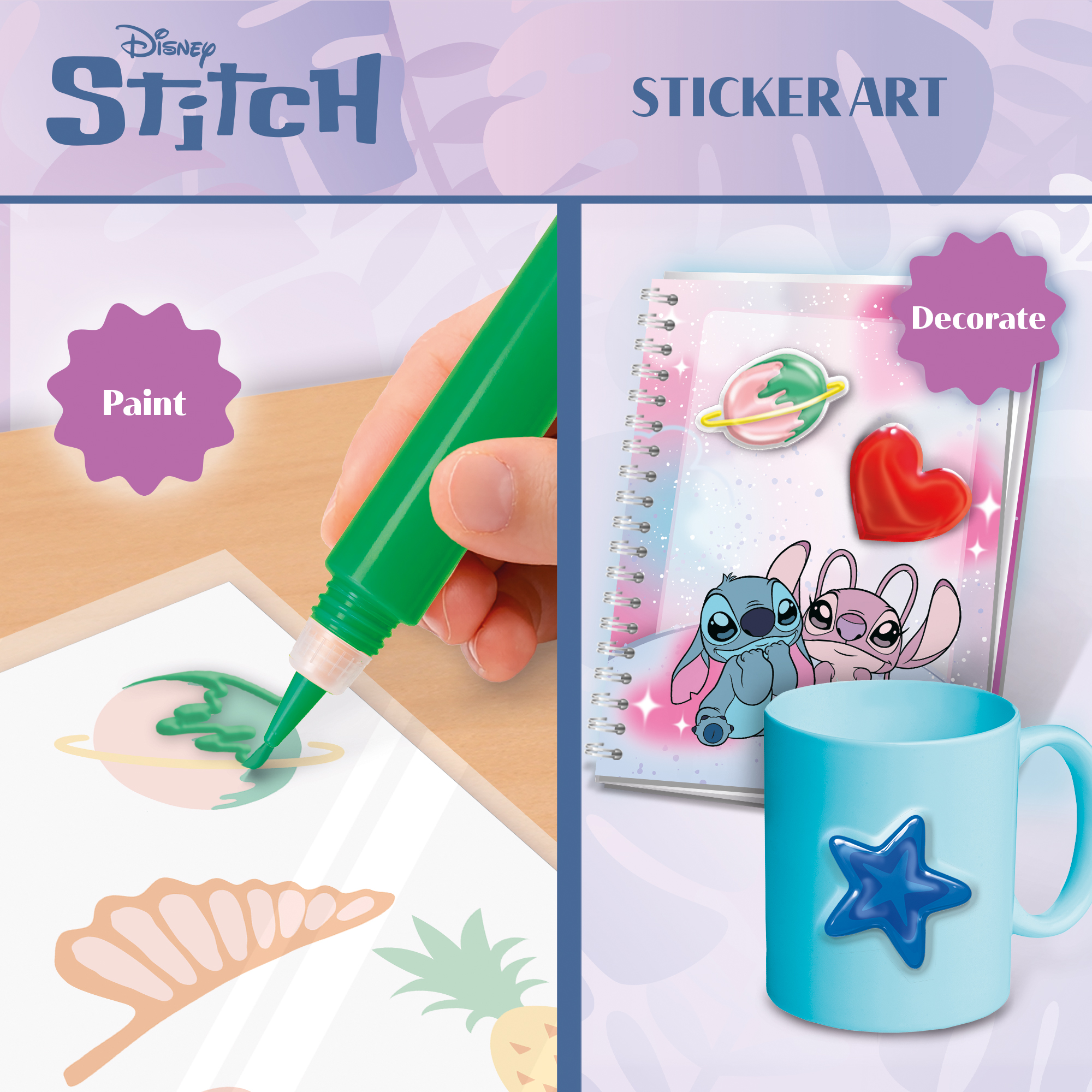 Lisciani Stitch Angel Window Colours set vetrofanie sticker