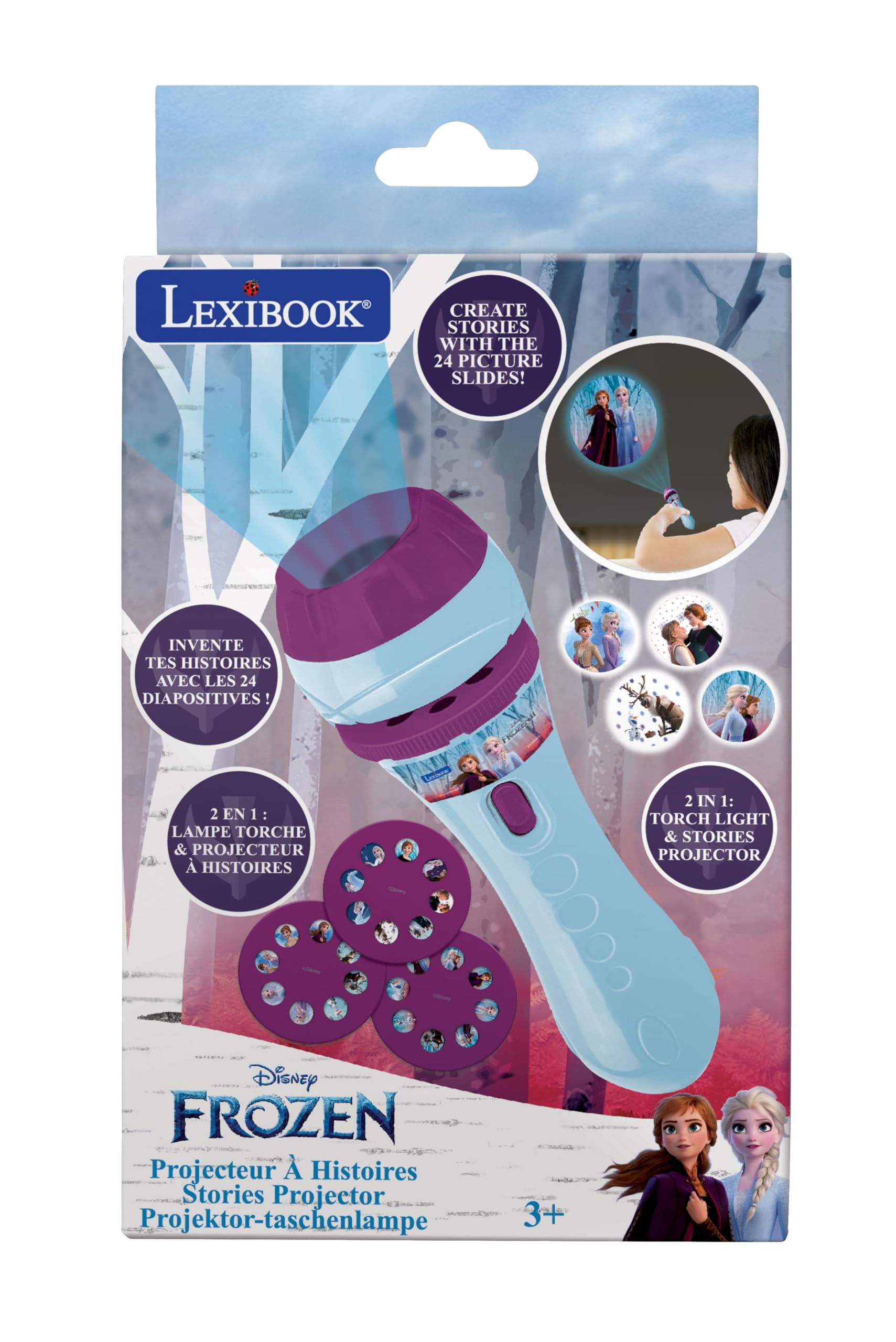 Lexibook Frozen LTC050FZLXB proiettore storie 3 dischi con torcia