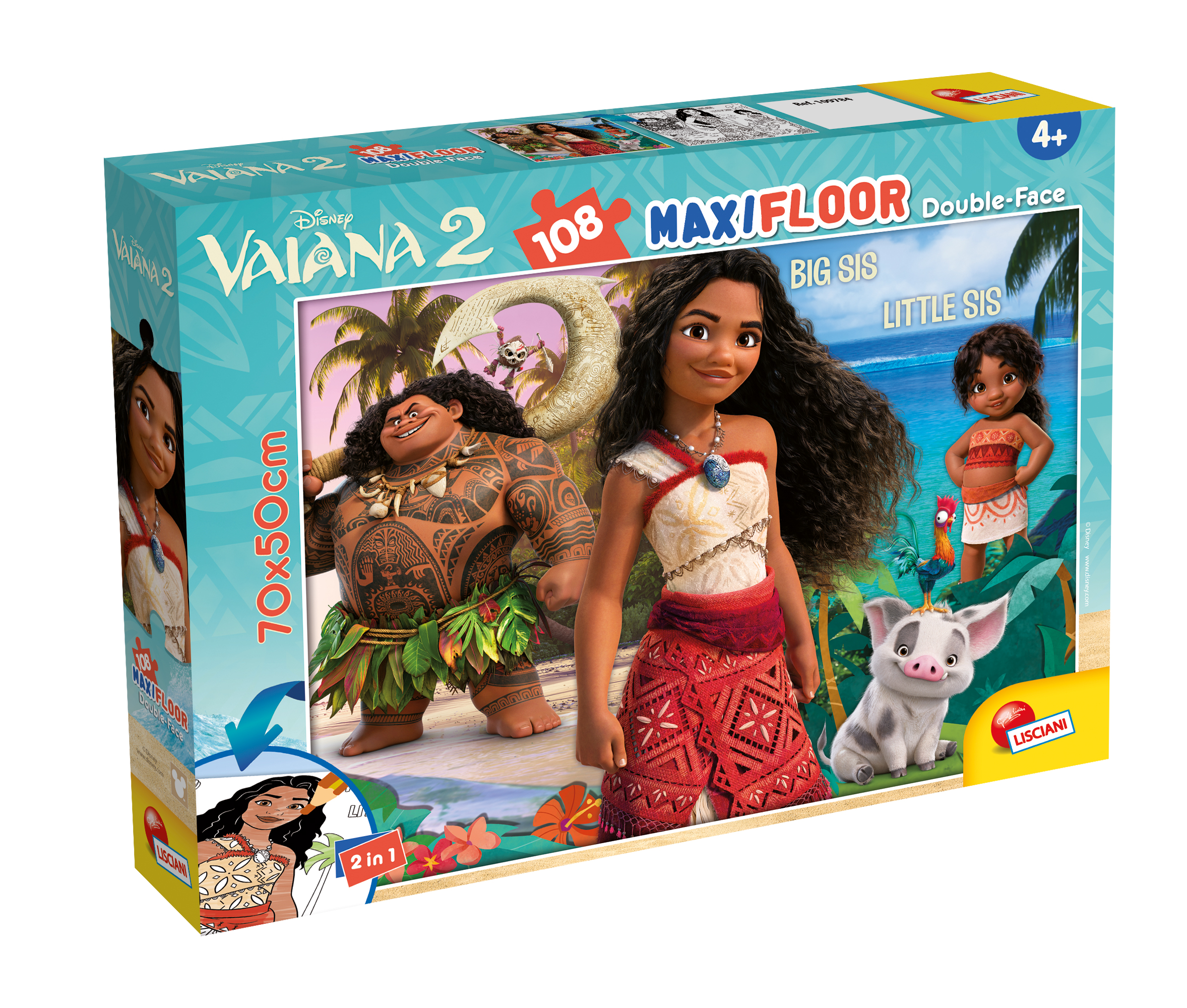 Lisciani Disney MaxiFloor 108 puzzle Oceania 2 da colorare