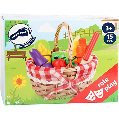 smallfoot Cestino Spesa 11281 frutta da tagliare legno 15 pezzi