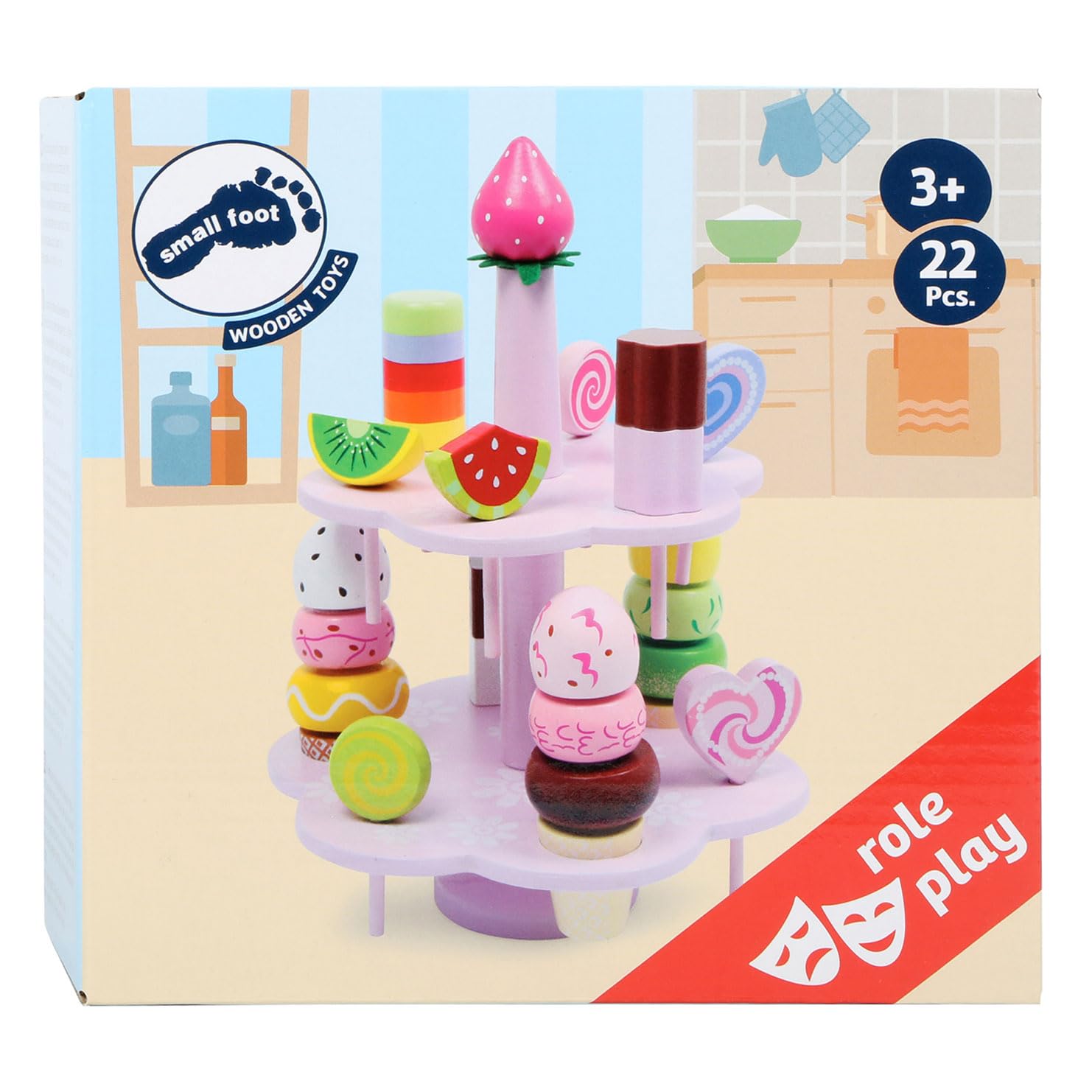 smallfoot 3312 espositore dolciumi legno rosa