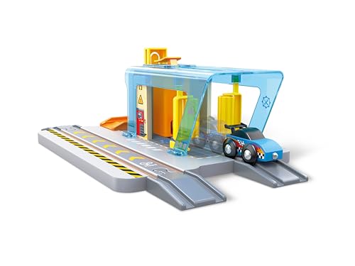 Hape Railway Stazione Autolavaggio e Officina garage legno