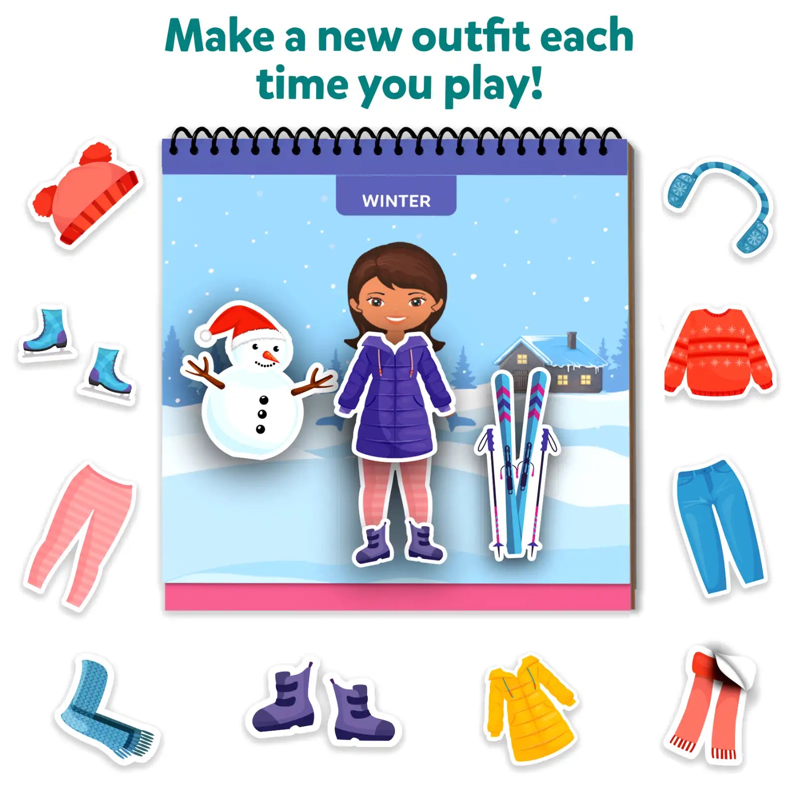 Skillmatics Peelies Dress Up libro sticker riutilizzabili
