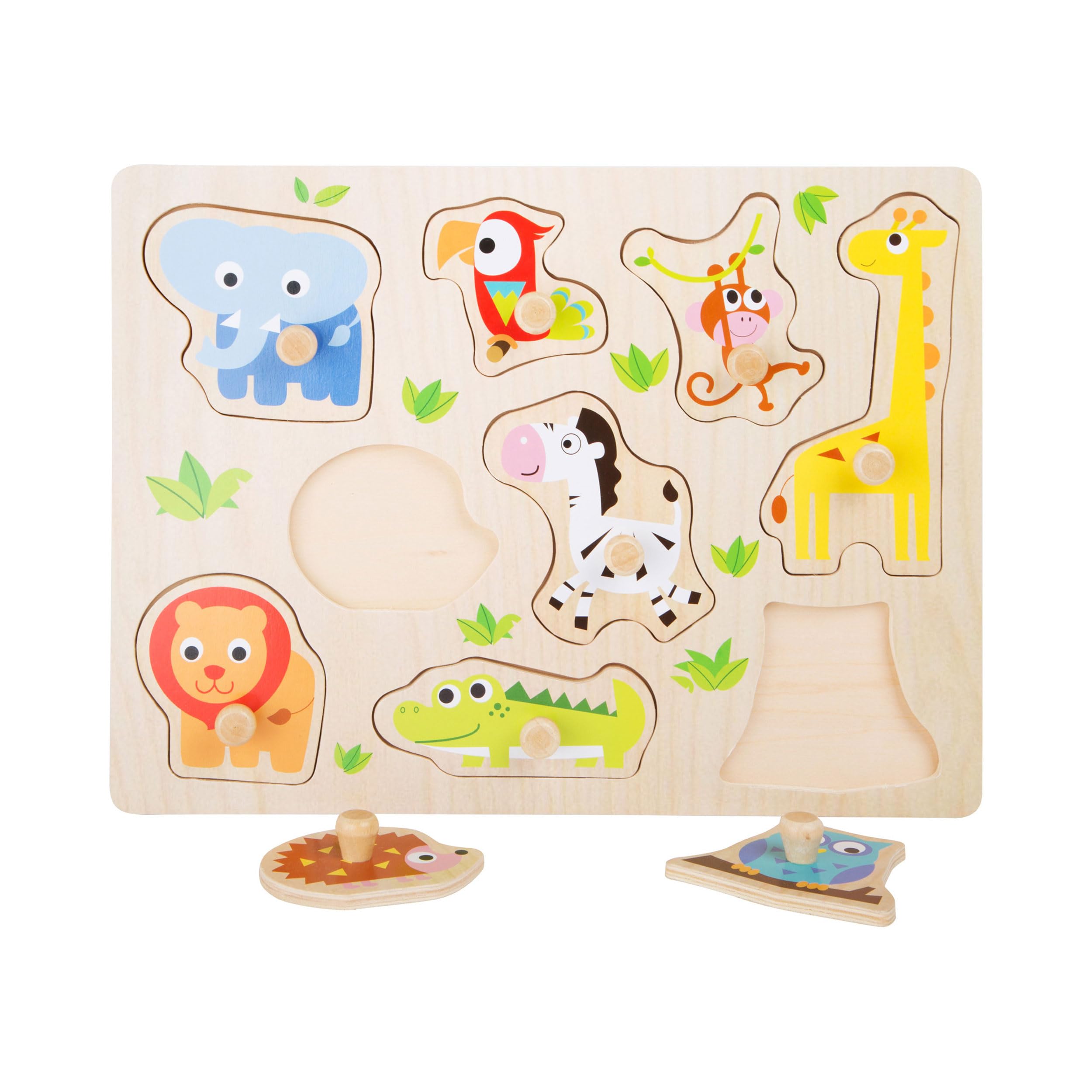 smallfoot Animali dello Zoo 4763 puzzle legno Cartoni con manici