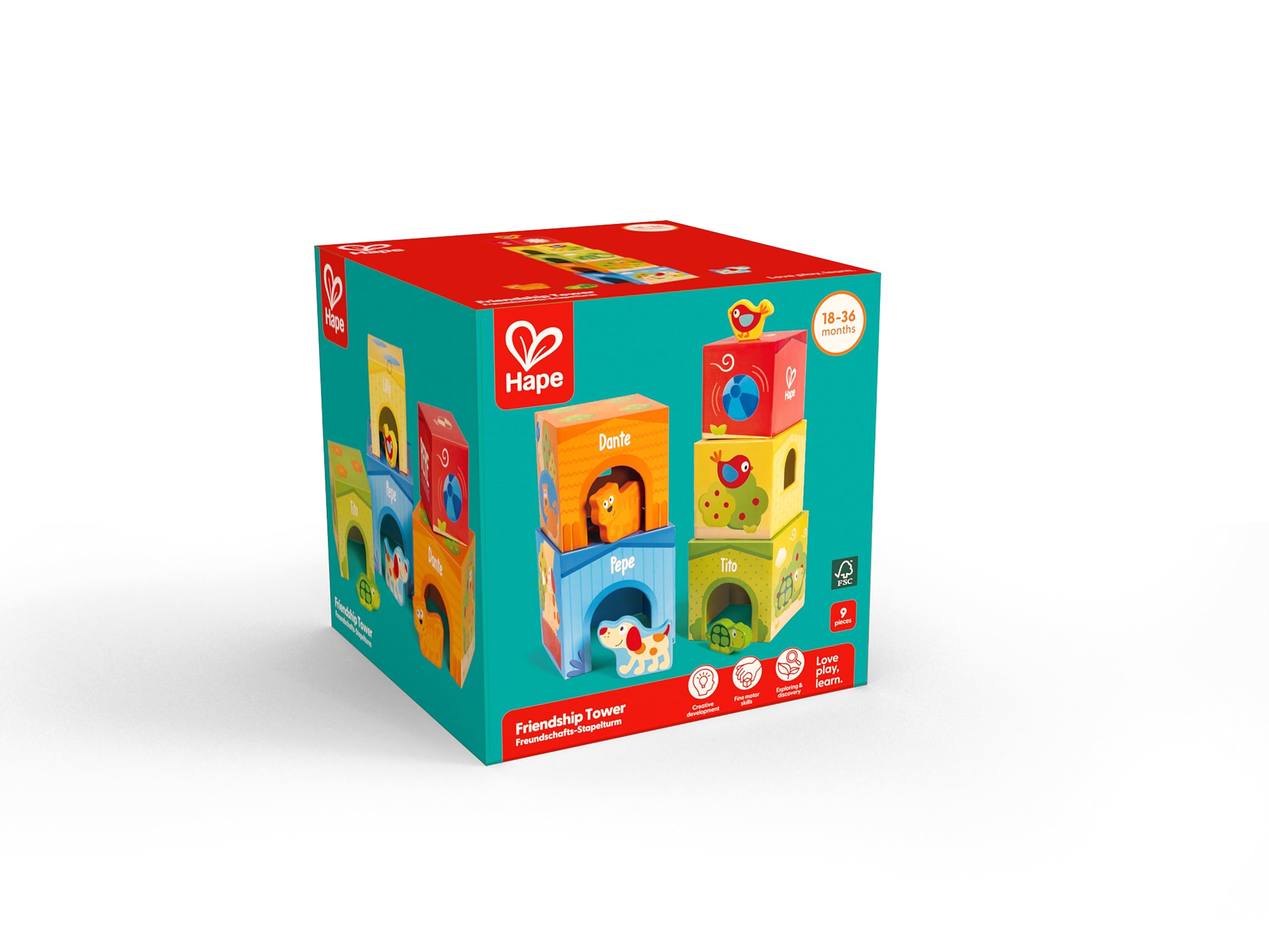 Hape Pepe e i Suoi Amici puzzle 3 in 1 in legno progressivo