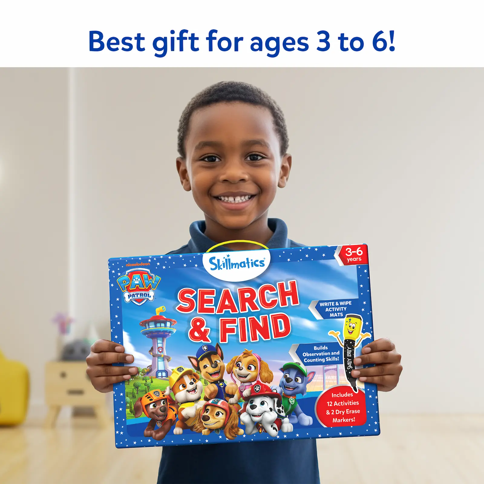 Skillmatics Search Find PAW Patrol tappetini 12 giochi