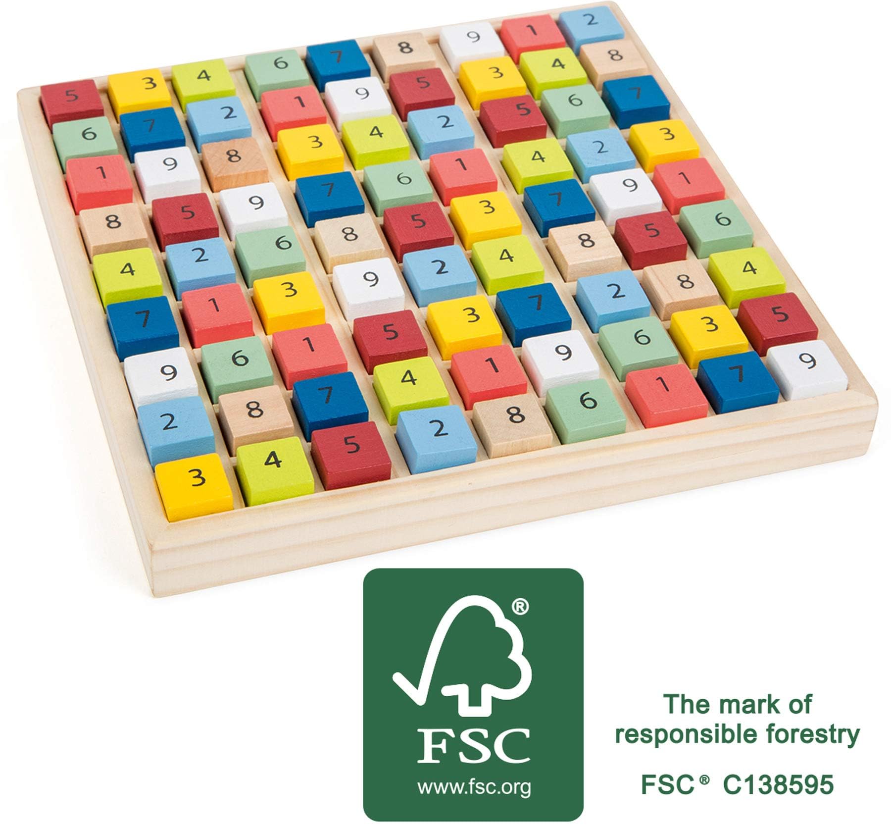 smallfoot Educare 11164 sudoku legno colorato 81 cubi