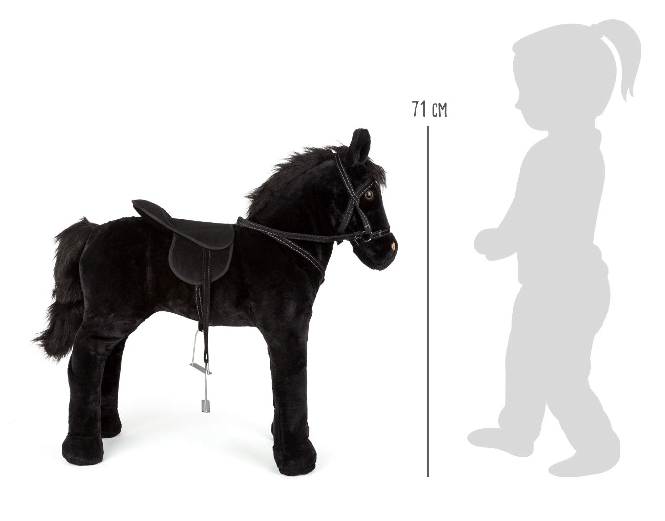 Small Foot 11176 cavallo giocattolo nero con suono