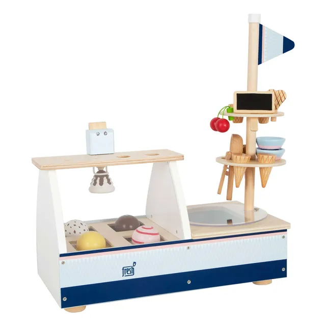 smallfoot Fresh bancone gelato legno blu rosa con accessori