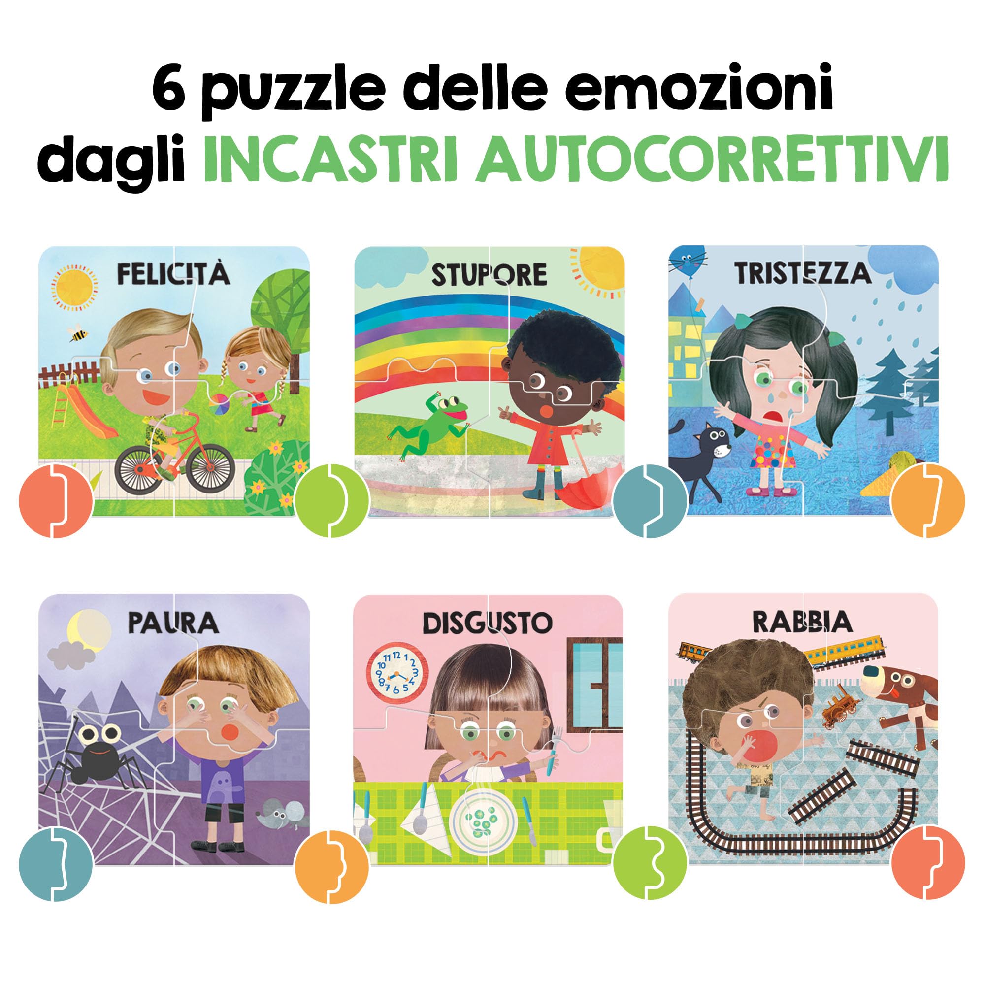 Headu Primi Incastri Emozioni puzzle bambini 1-4 anni