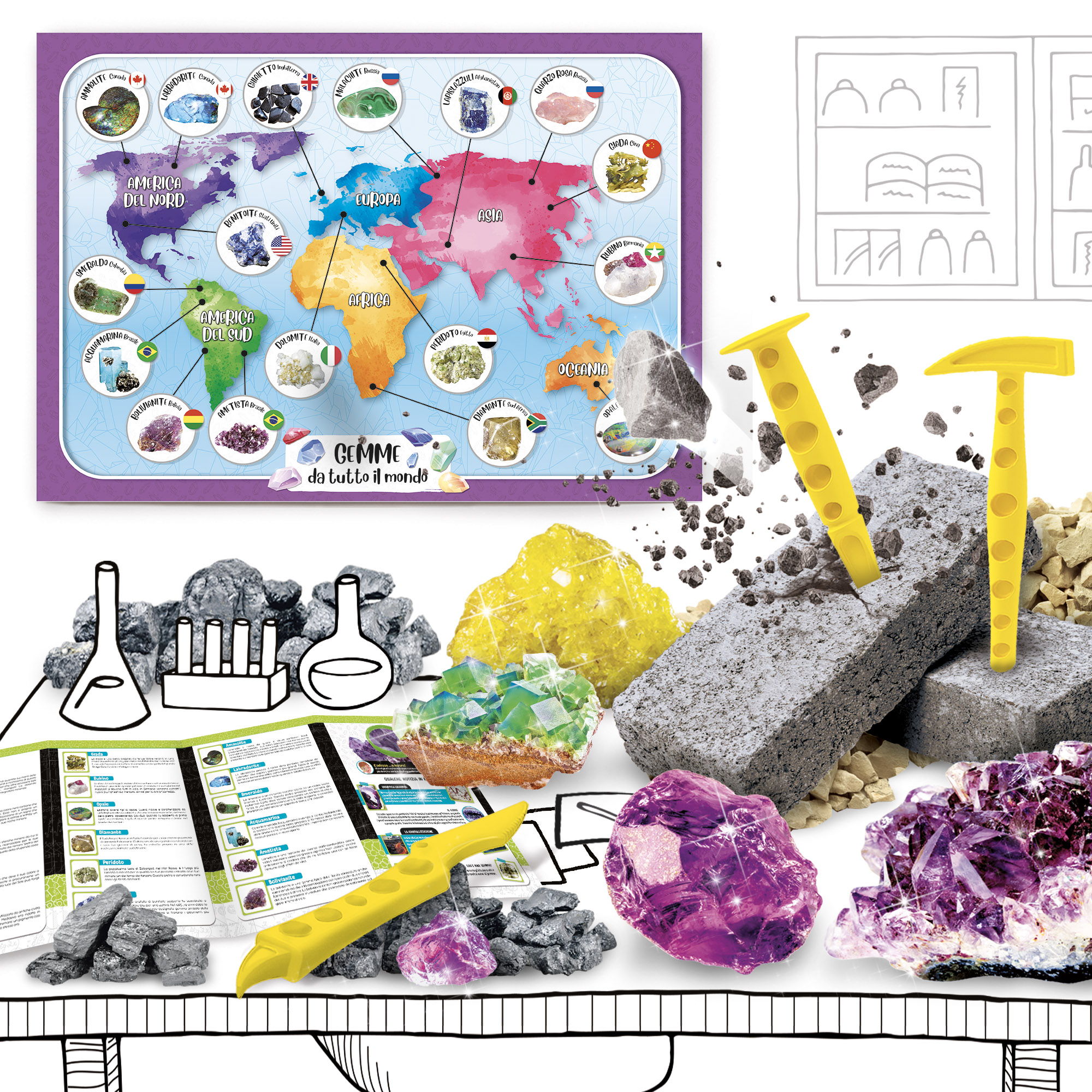 Lisciani I'm a Genius Scienza Pocket kit gemme mondo