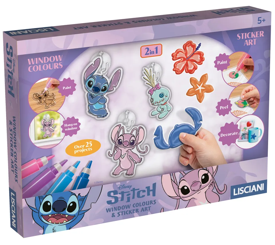 Lisciani Stitch Angel Window Colours set vetrofanie sticker
